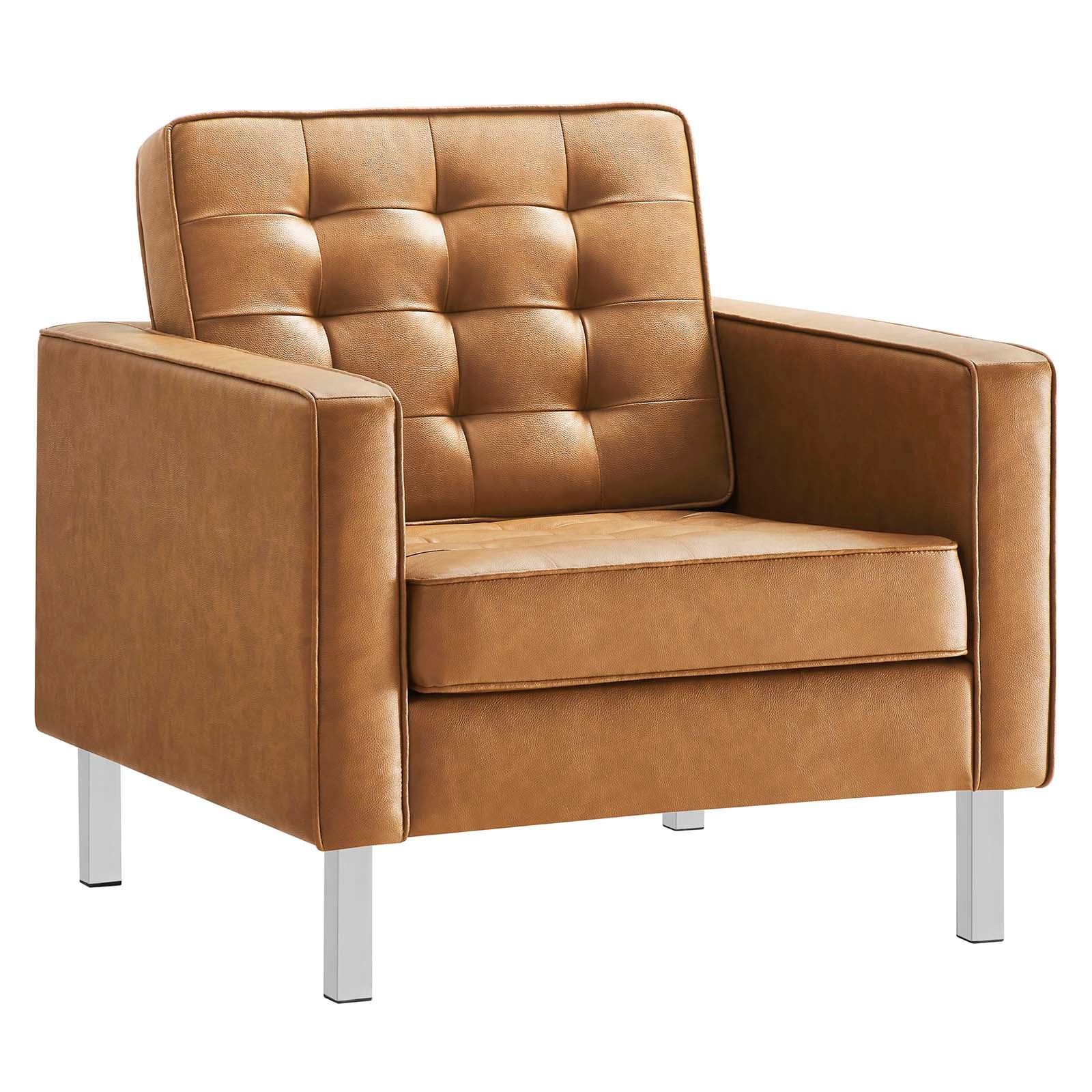 Loft Tufted Vegan Leather Armchair and Ottoman Set By Modway - EEI-6409 - Image 14