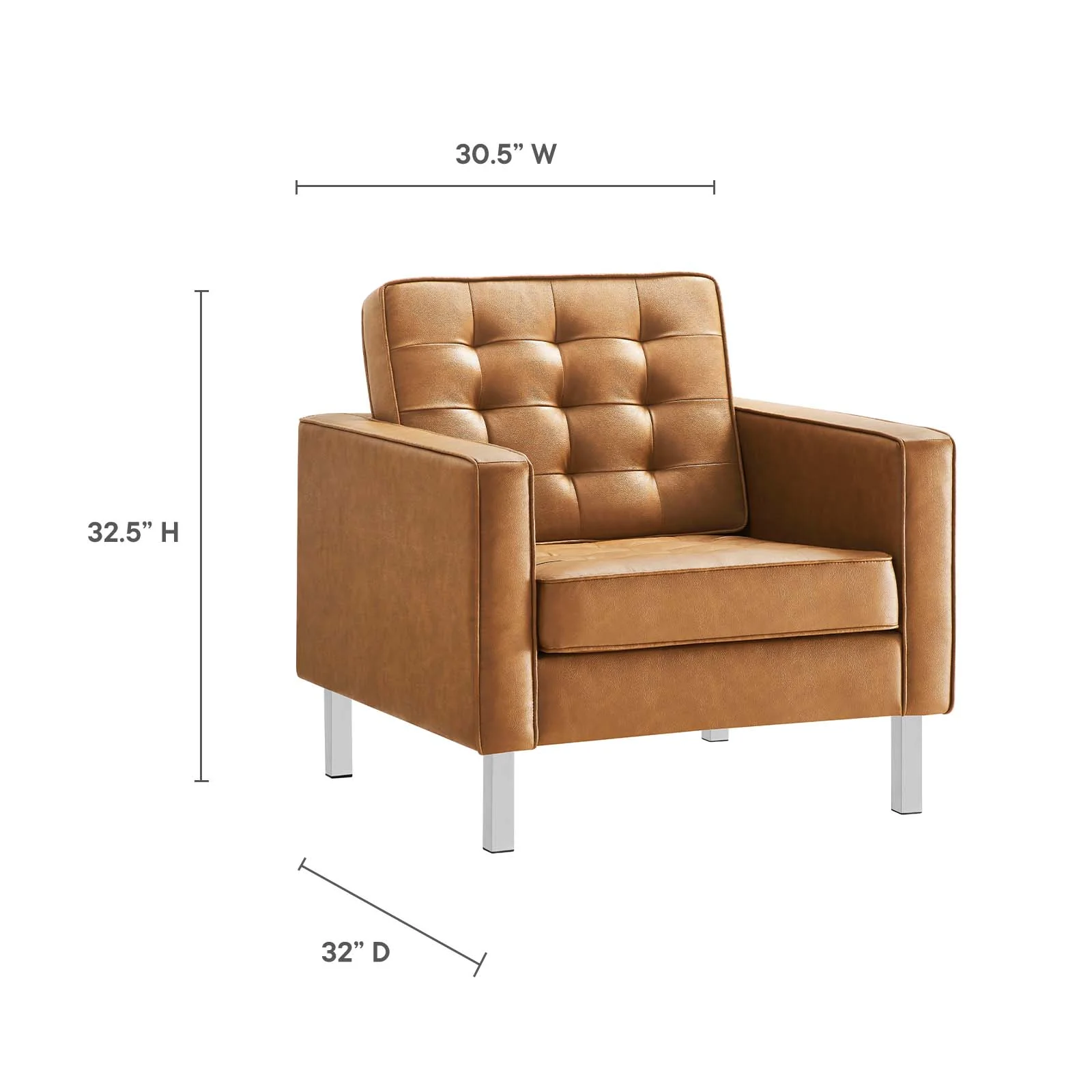 Loft Tufted Vegan Leather Armchair and Ottoman Set By Modway - EEI-6409 - Image 20