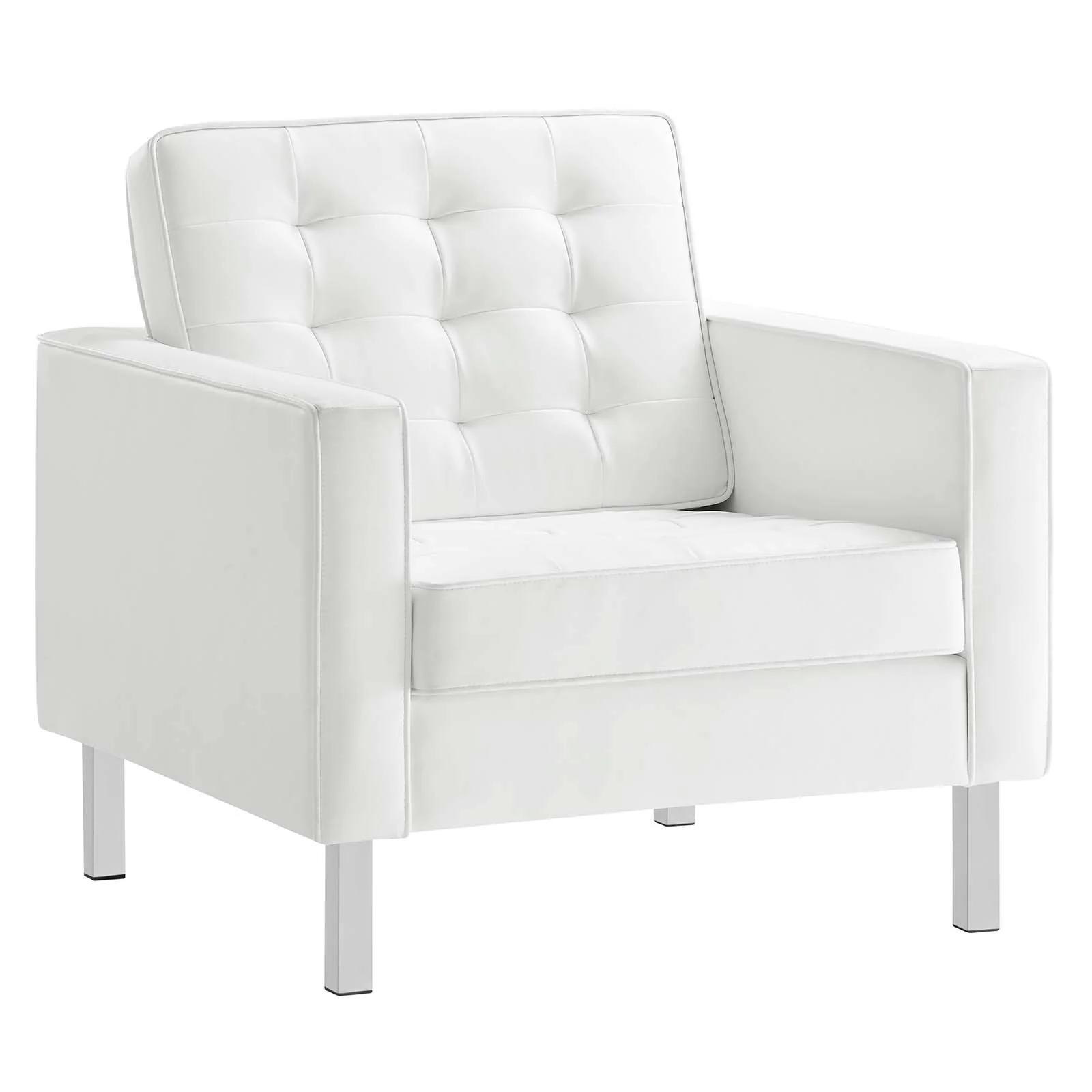 Loft Tufted Vegan Leather Armchair and Ottoman Set By Modway - EEI-6409 - Image 24