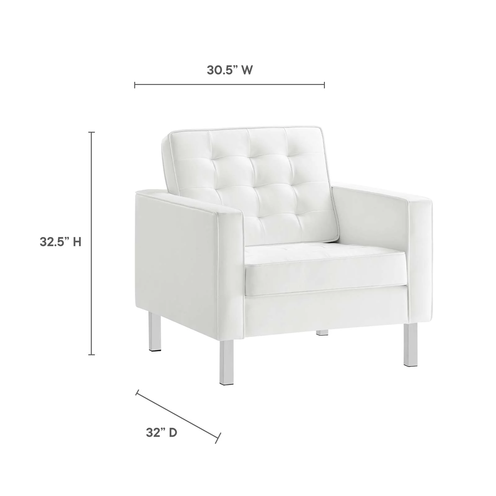 Loft Tufted Vegan Leather Armchair and Ottoman Set By Modway - EEI-6409 - Image 30