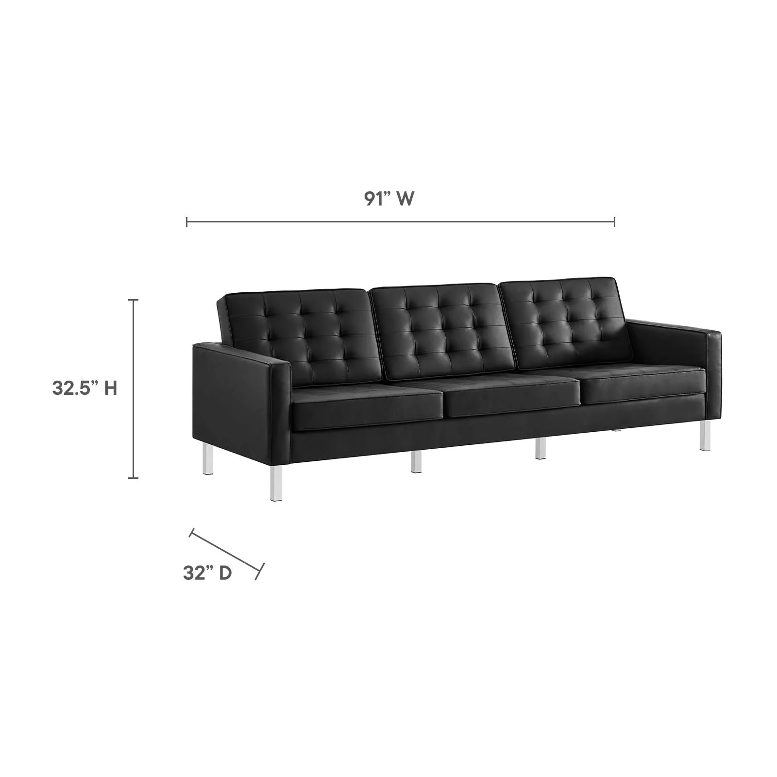 Loft Tufted Vegan Leather Sofa and Ottoman Set By Modway - EEI-6410 - Image 10
