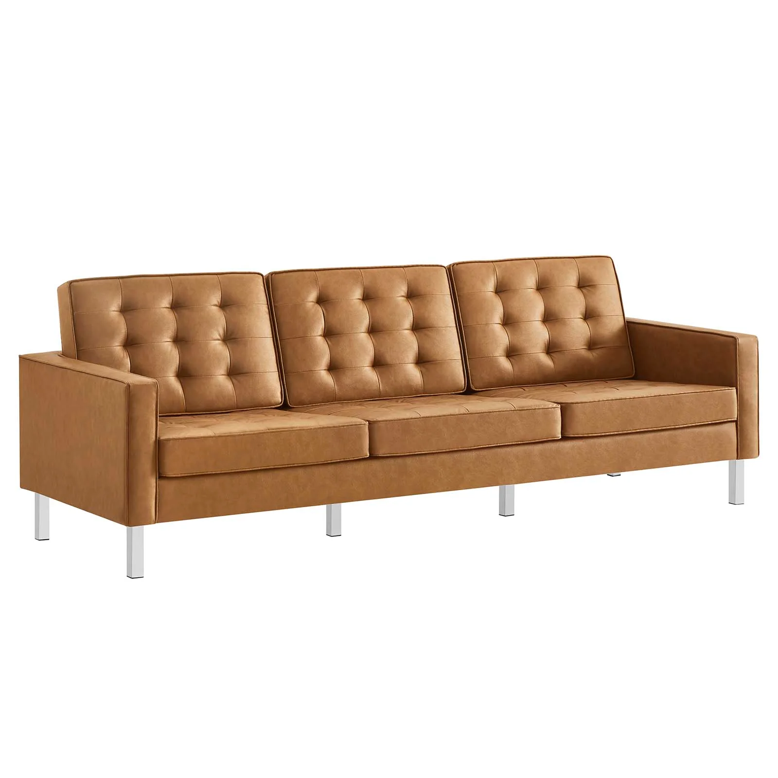 Loft Tufted Vegan Leather Sofa and Ottoman Set By Modway - EEI-6410 - Image 14