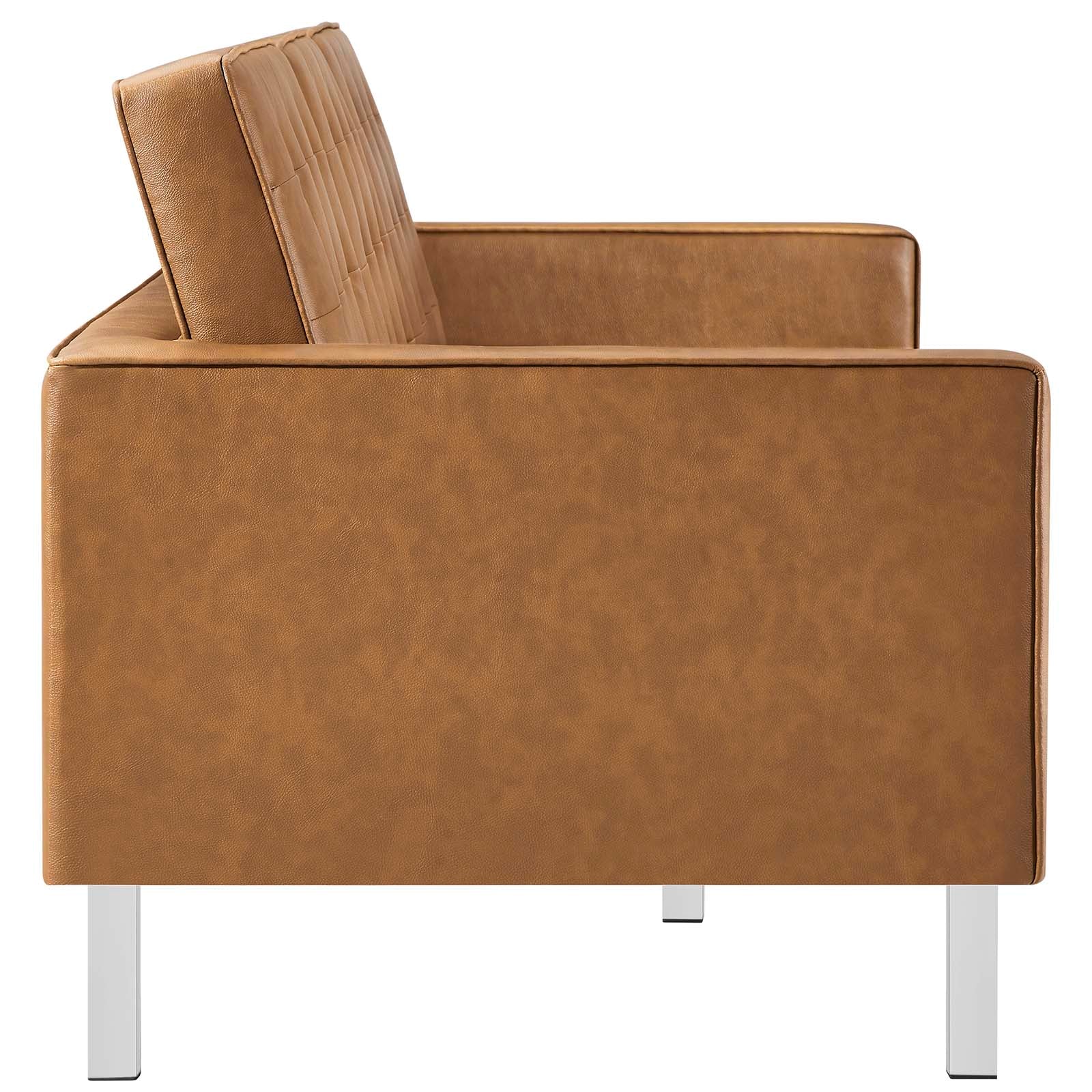 Loft Tufted Vegan Leather Sofa and Ottoman Set By Modway - EEI-6410 - Image 15