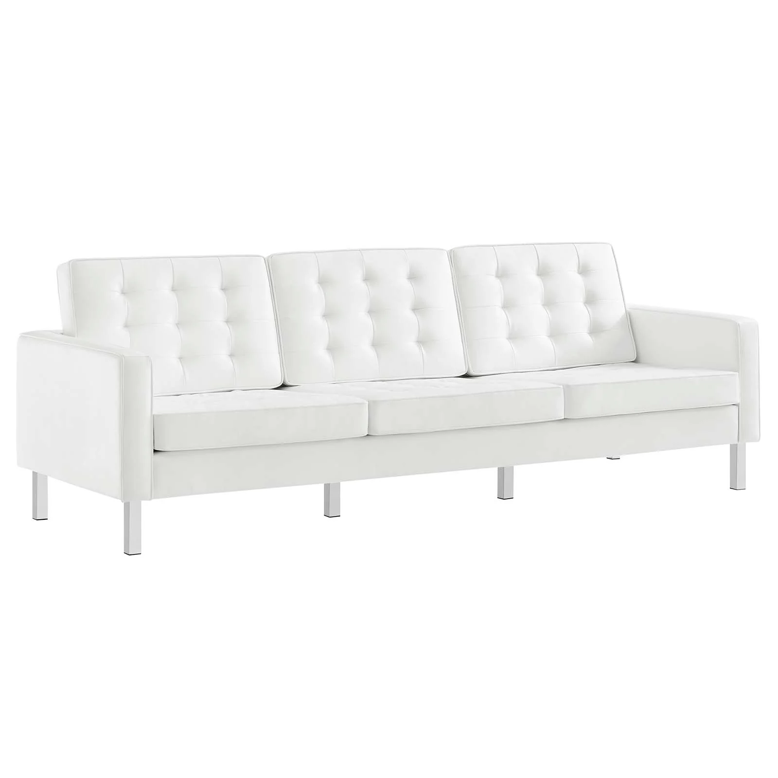 Loft Tufted Vegan Leather Sofa and Ottoman Set By Modway - EEI-6410 - Image 24