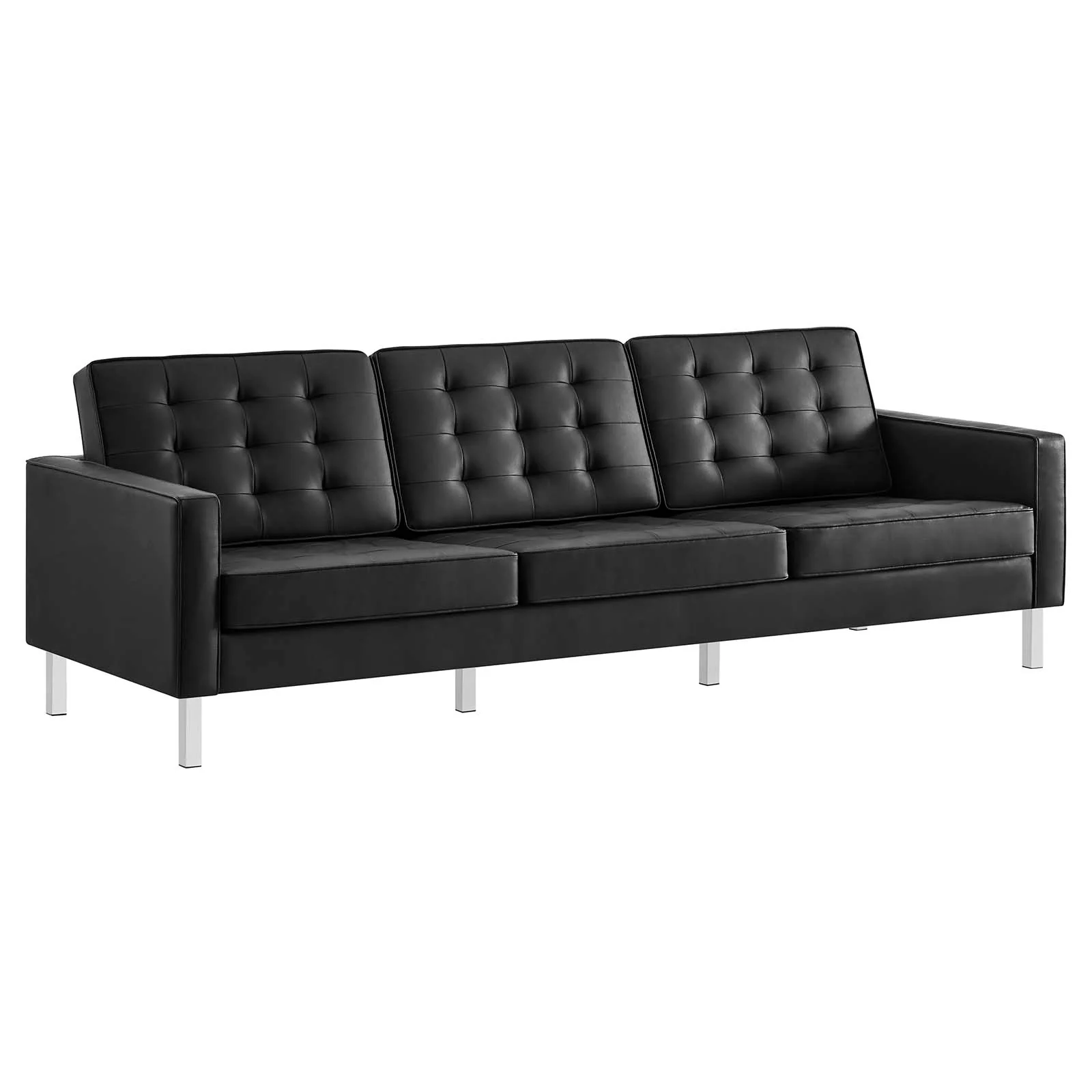 Loft Tufted Vegan Leather Sofa and Ottoman Set By Modway - EEI-6410 - Image 4