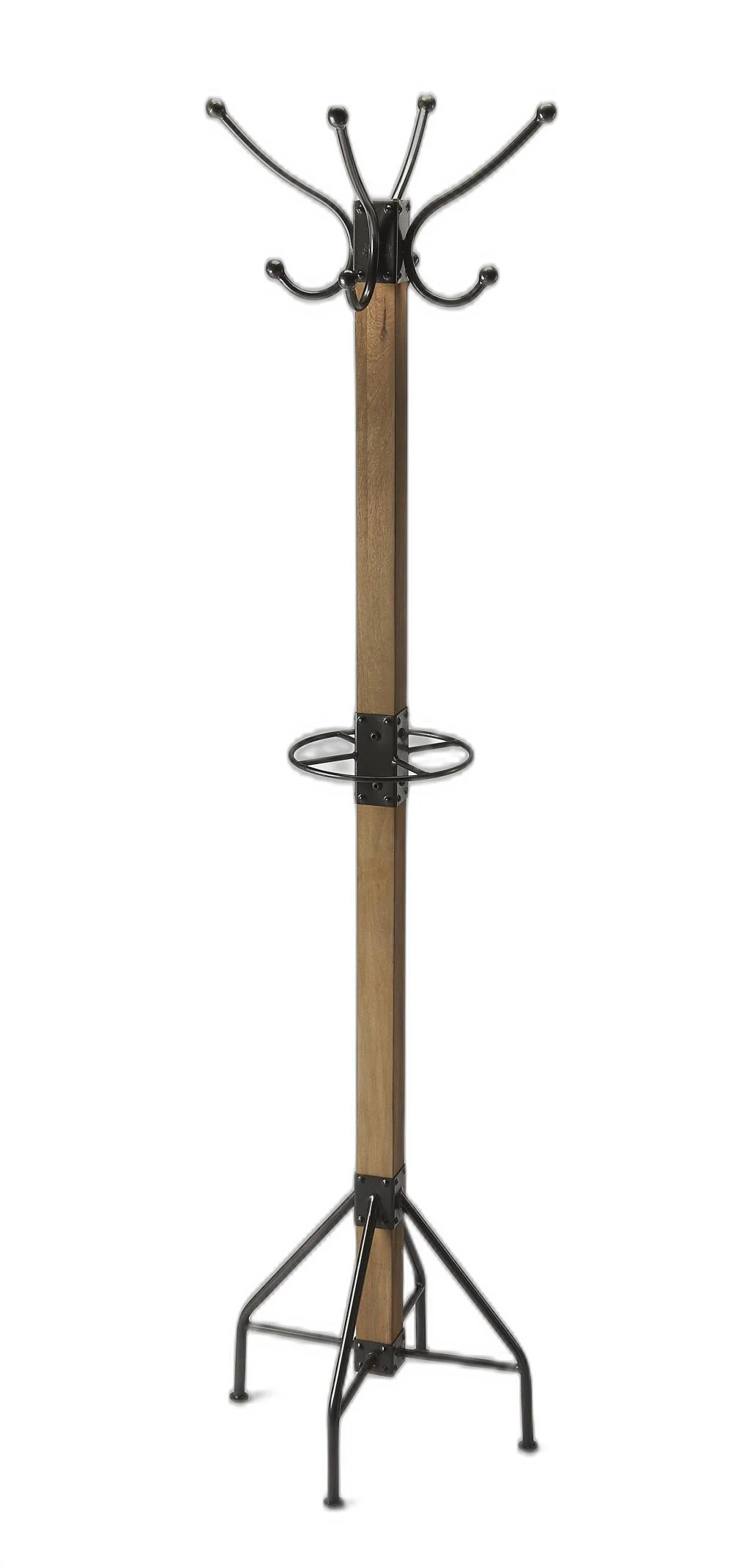 Logan Square Rustic Brown Coat Rack Tree By Homeroots - Image 6