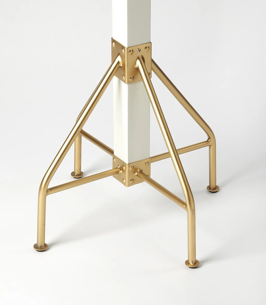 Logan Square White & Gold Coat Rack Tree By Homeroots - Image 3