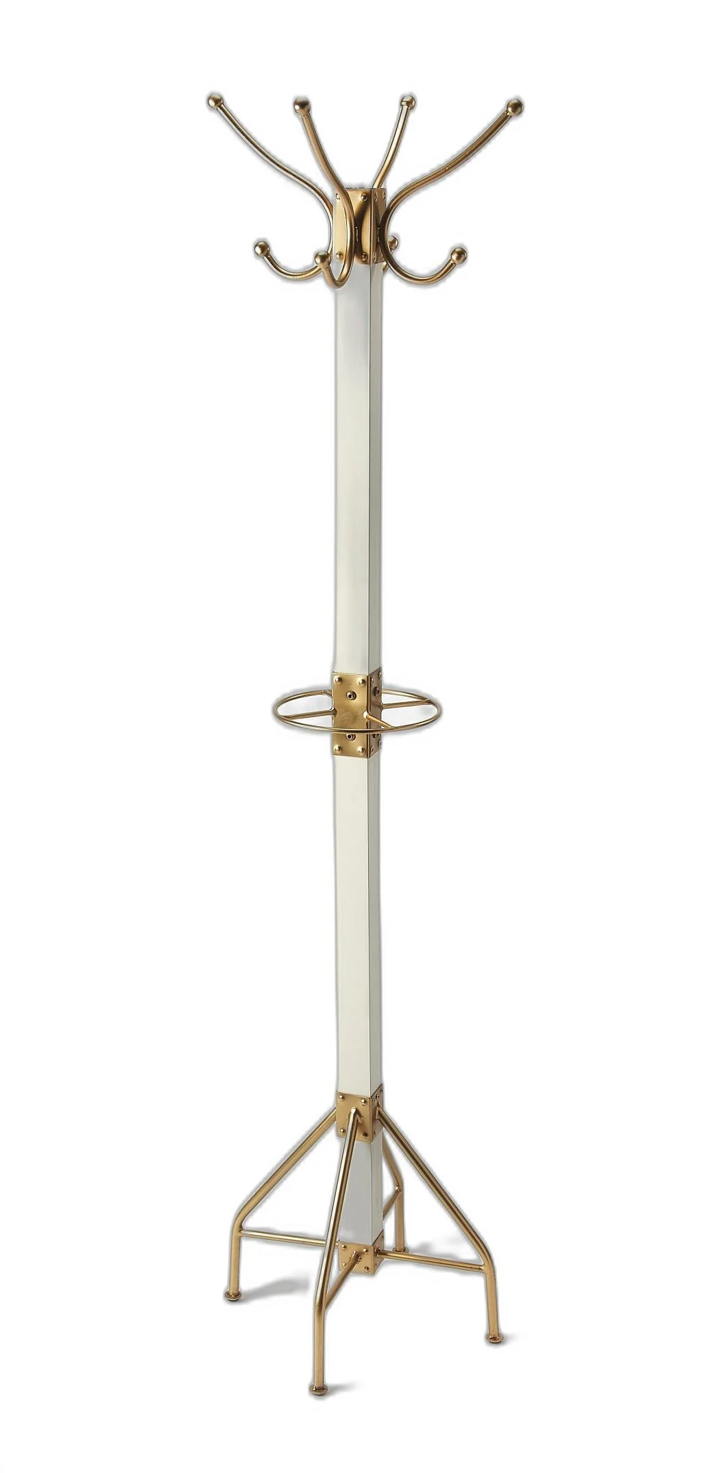 Logan Square White & Gold Coat Rack Tree By Homeroots - Image 8