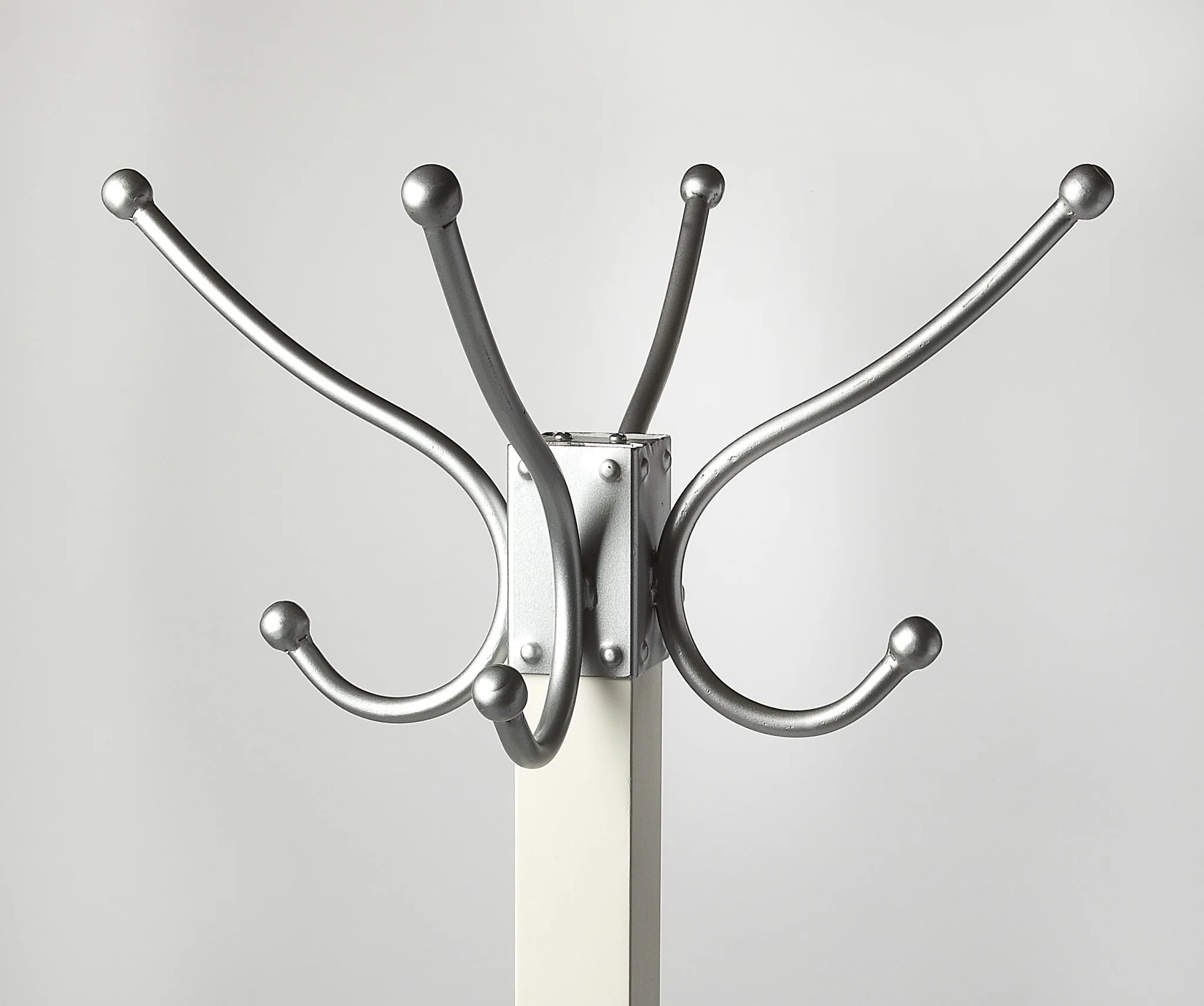 Logan Square White & Silver Coat Rack Tree By Homeroots - Image 4