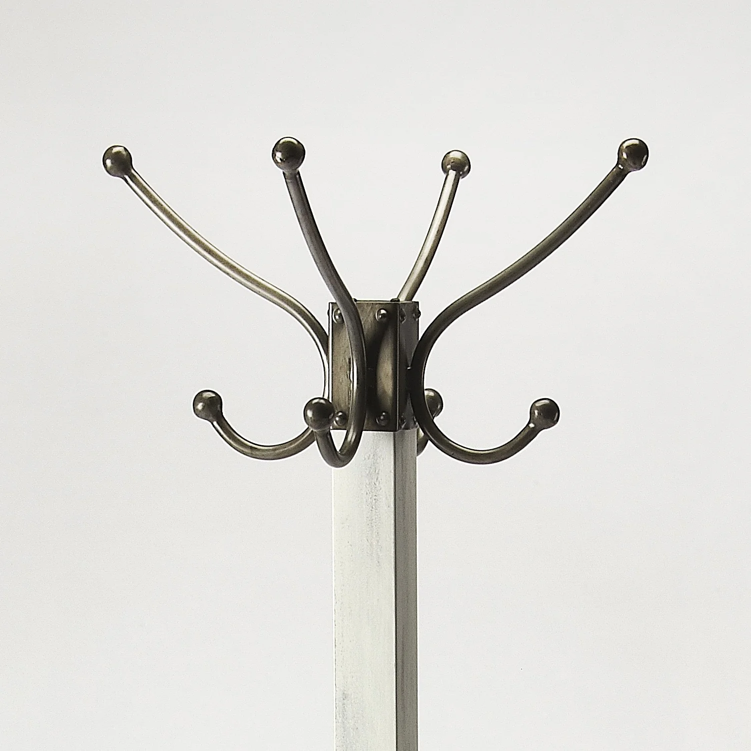 Logan Square White Wood Coat Rack Tree By Homeroots - Image 4