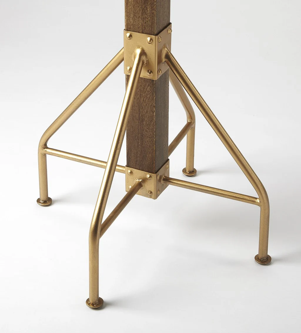 Logan Square Wood & Antique Gold Coat Rack Tree By Homeroots - Image 4