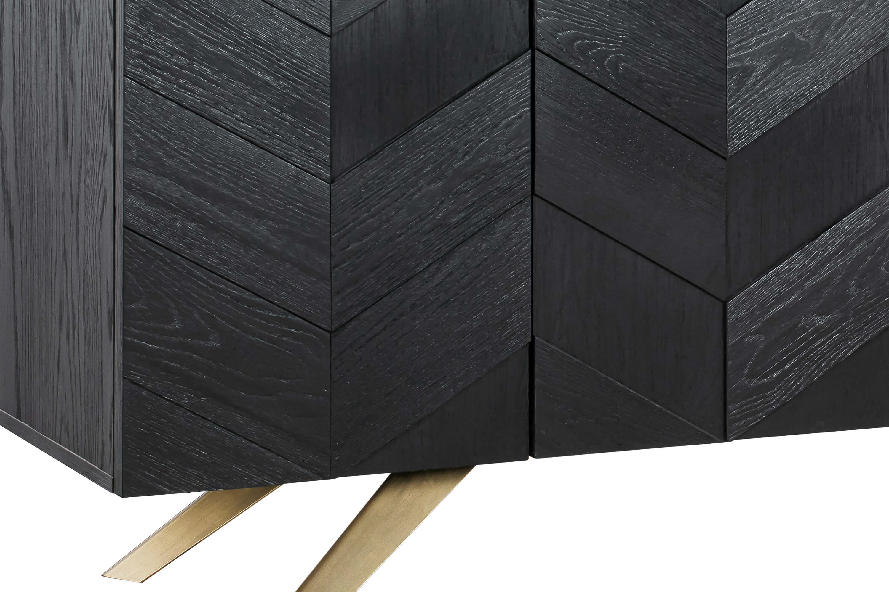 Lombard 4 Door Sideboard Buffet in Black Brushed Wood By Armen Living - Image 7