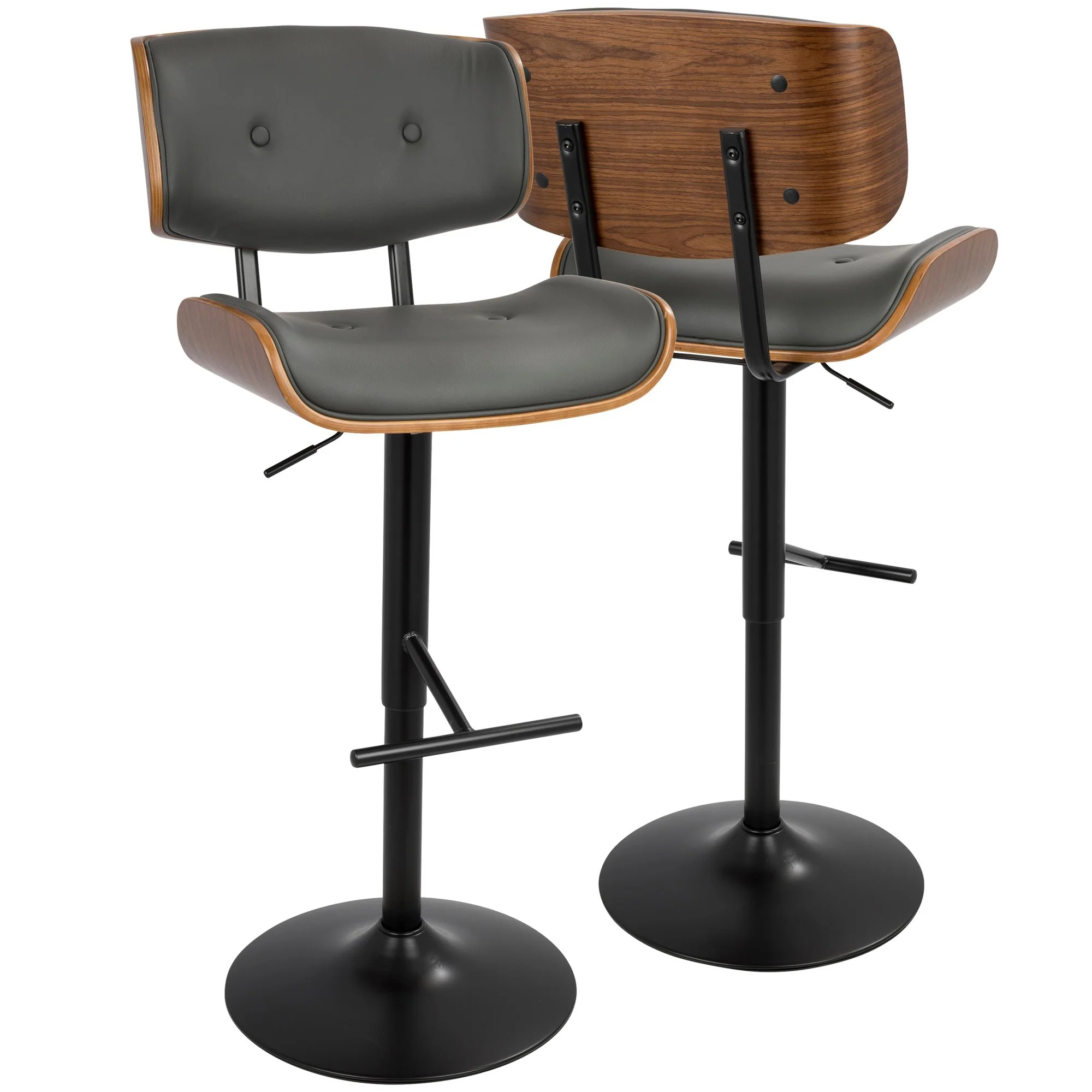 Lombardi Adjustable Barstool - Set of 2 Cream By LumiSource - Image 11