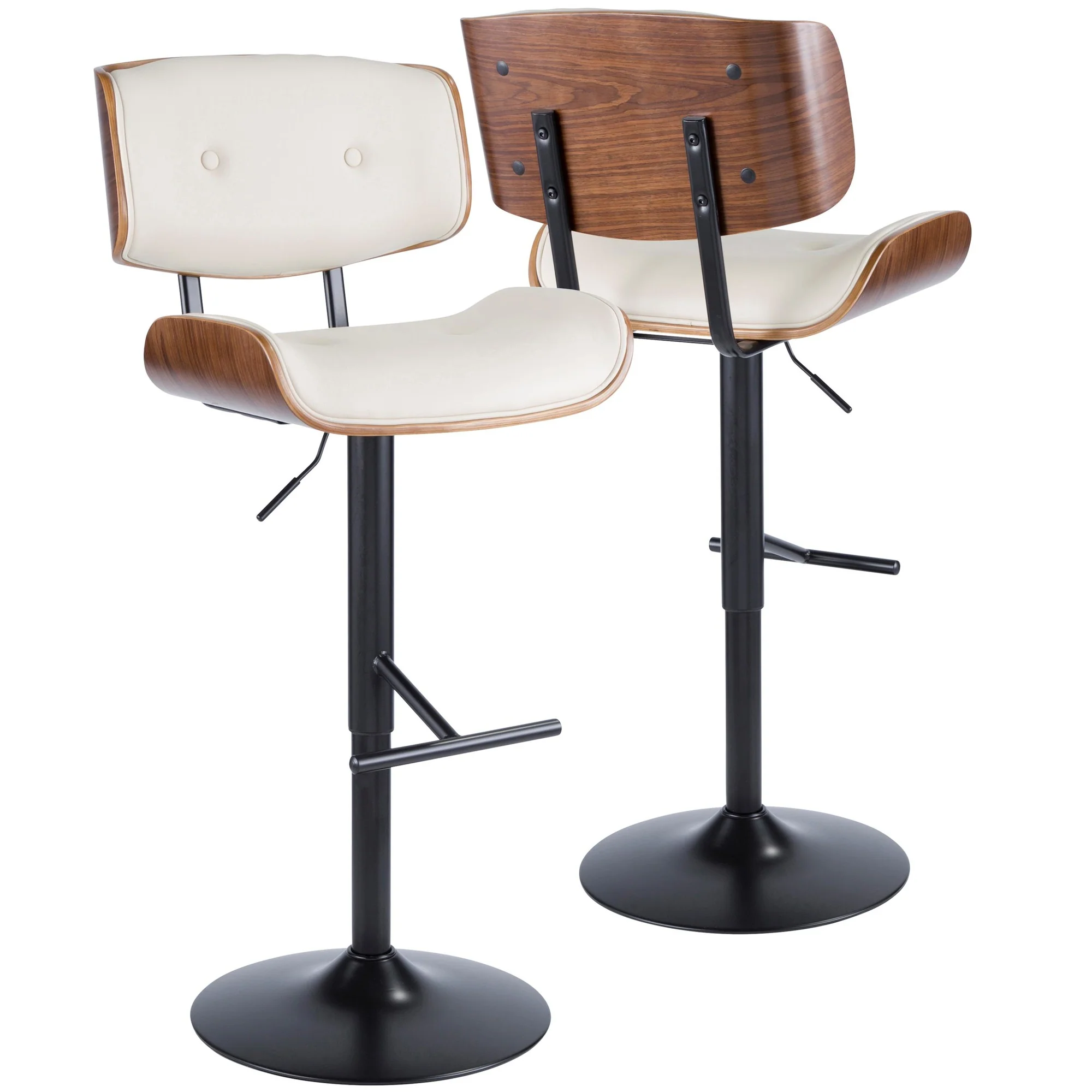 Lombardi Adjustable Barstool - Set of 2 Cream By LumiSource - Image 5