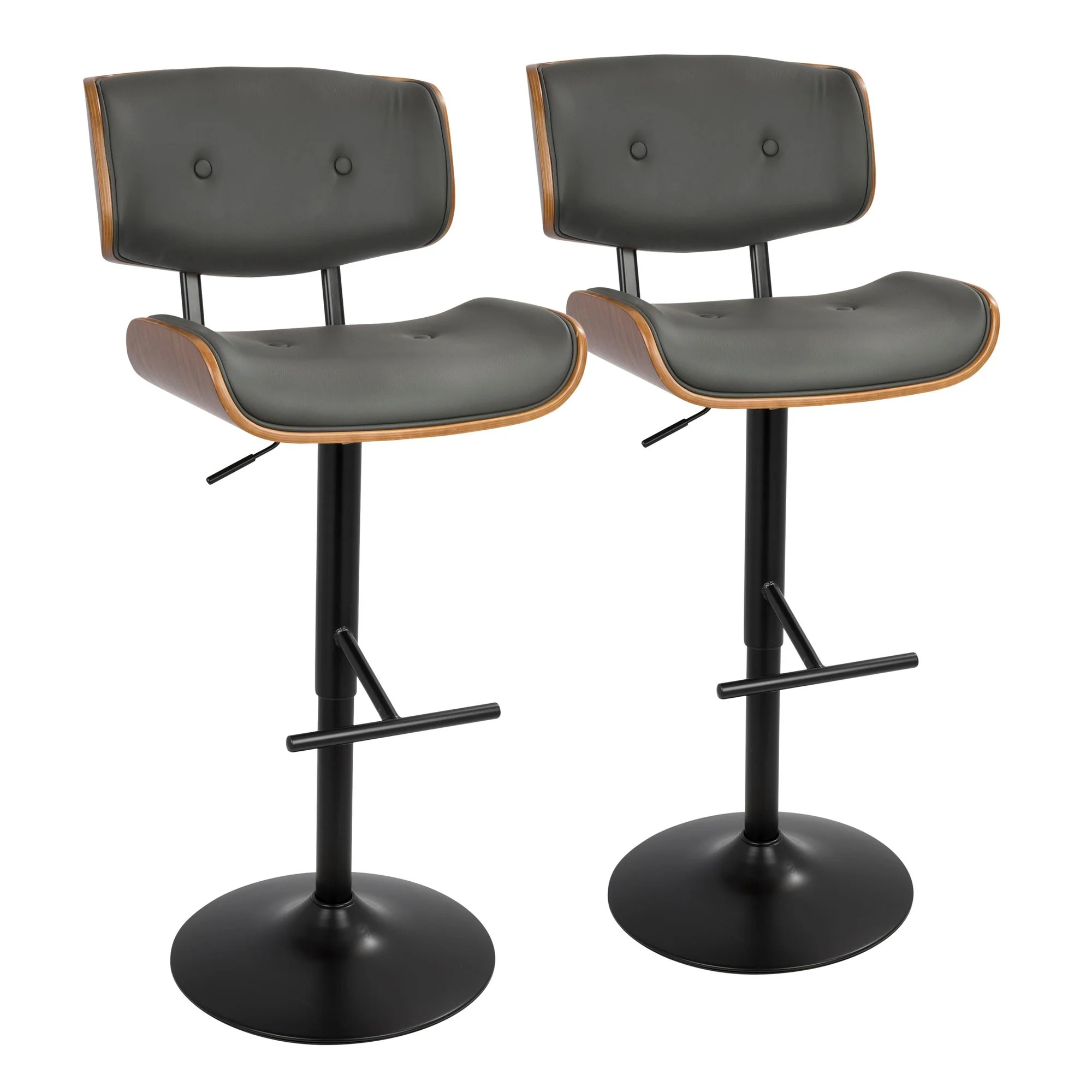 Lombardi Adjustable Barstool - Set of 2 Cream By LumiSource - Image 9