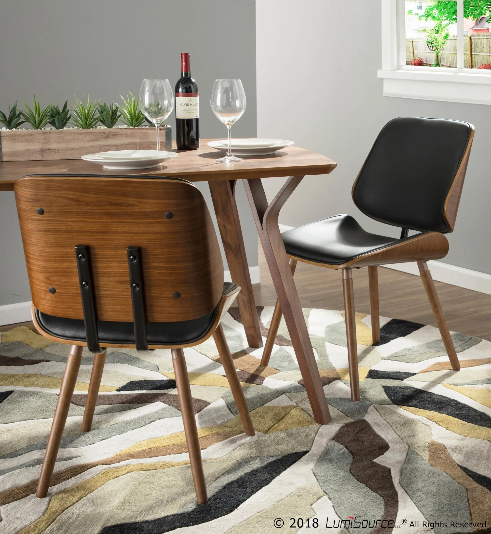 Lombardi Chair - Set of 2 By LumiSource - CH-LMB WL+BK2 - Image 2