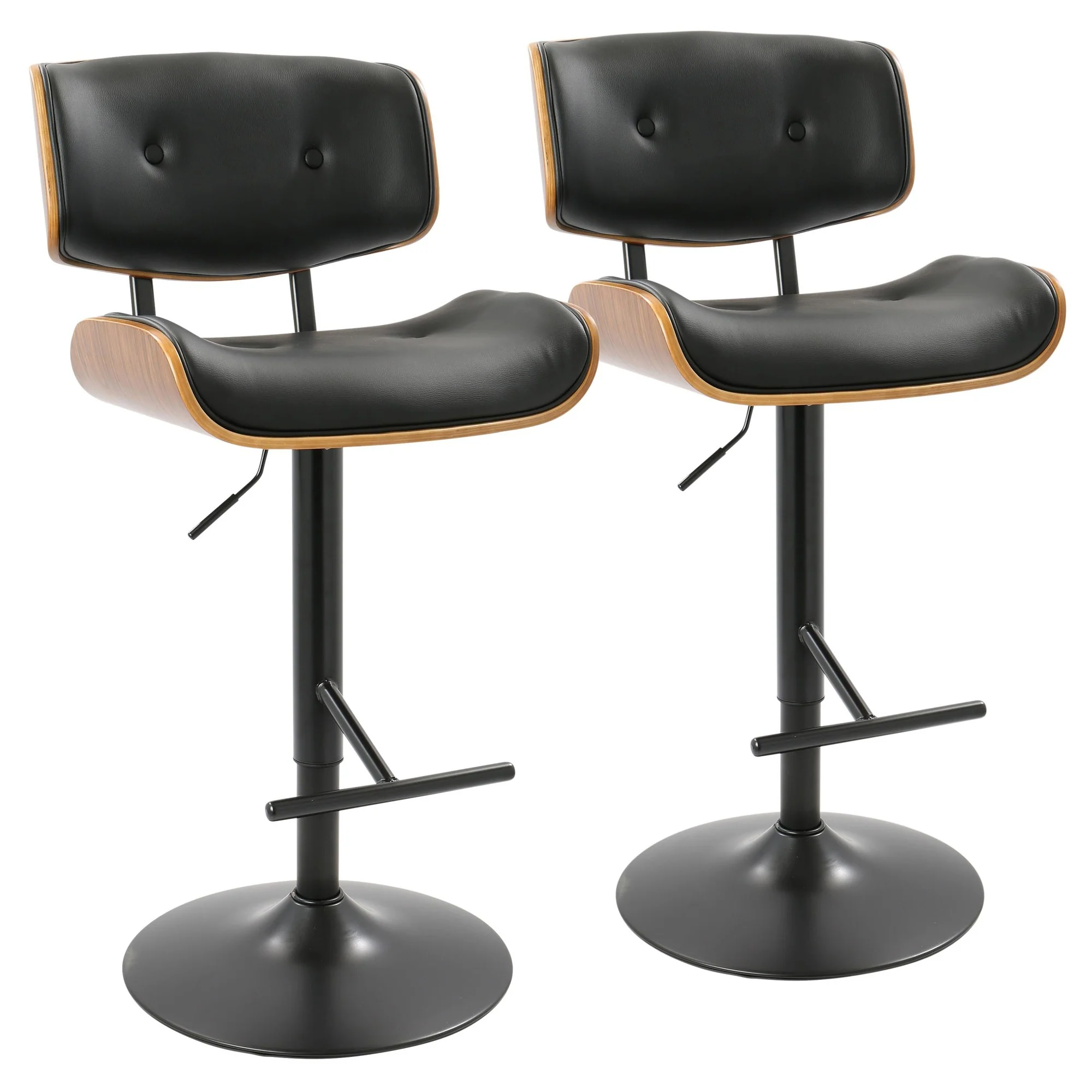 Lombardi Adjustable Barstool - Set of 2 Black By LumiSource - Image 2