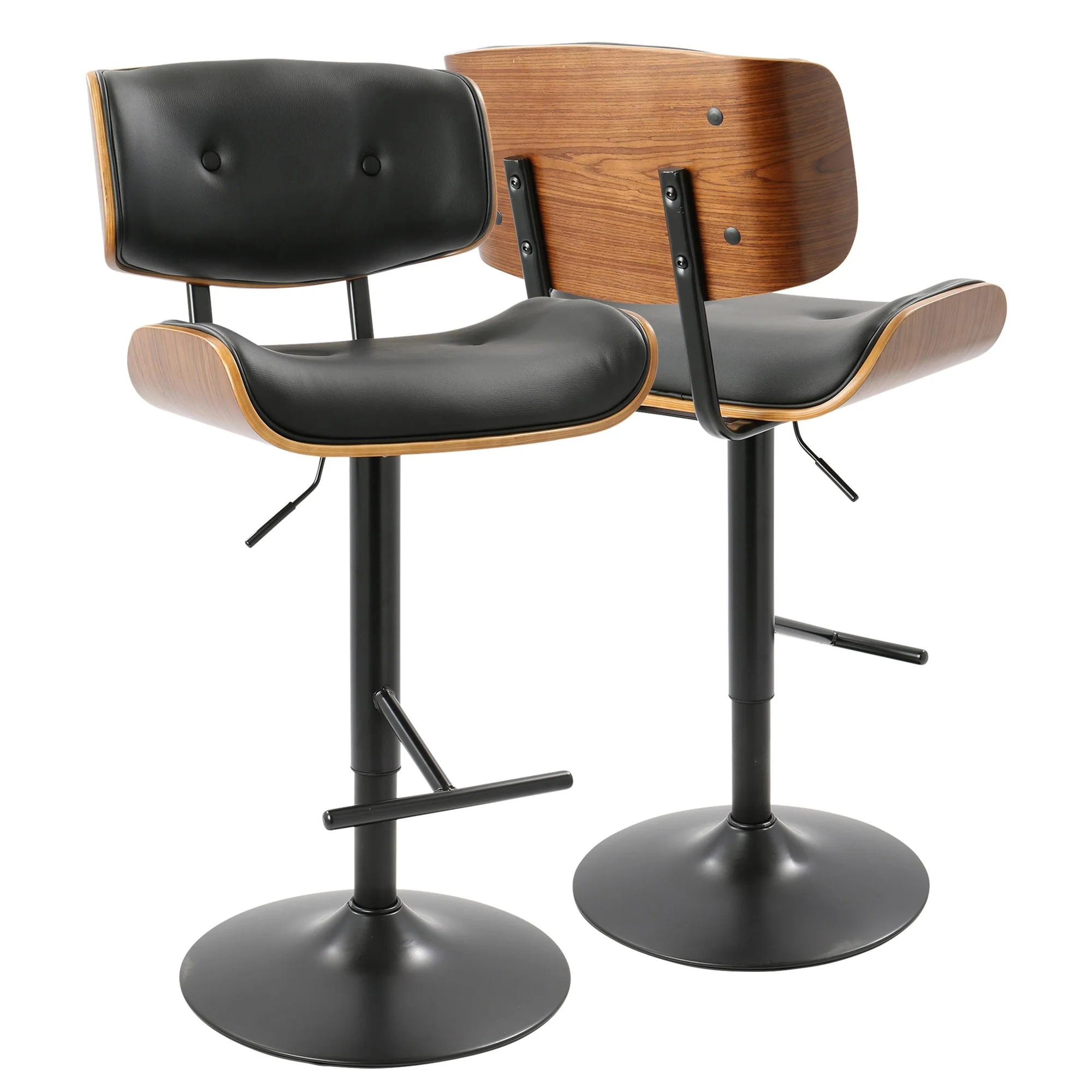 Lombardi Adjustable Barstool - Set of 2 Black By LumiSource - Image 8
