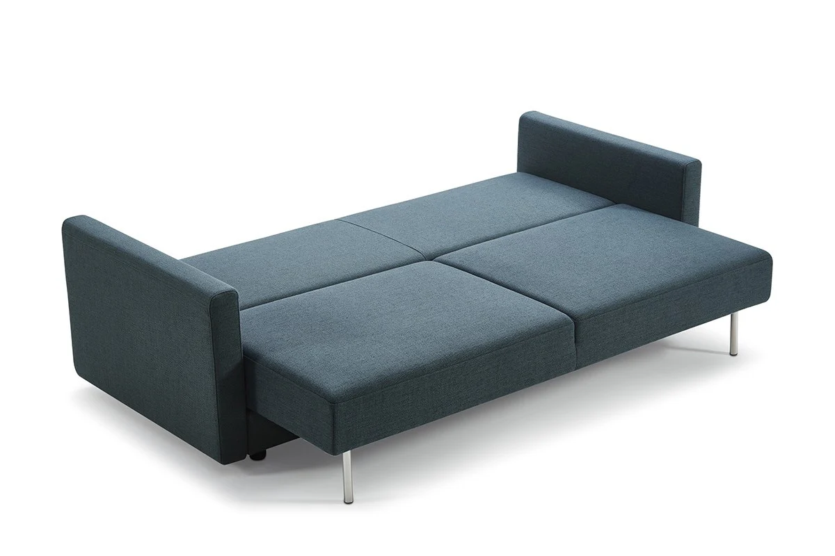 Long Arm 88" Blue Green Sofa Bed With Storage Space By Homeroots - Image 3