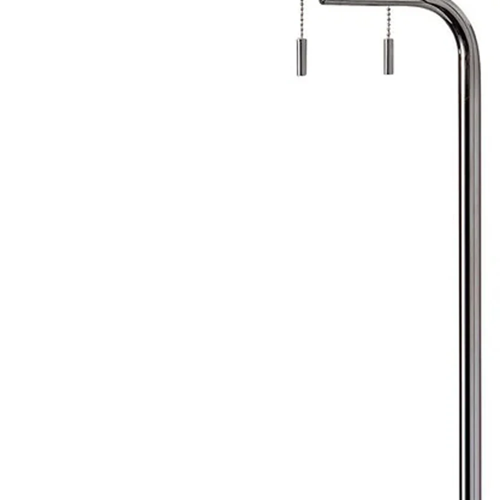 Looped Chrome Floor Lamp with Glass Cocktail Tabletop By Homeroots - Image 2