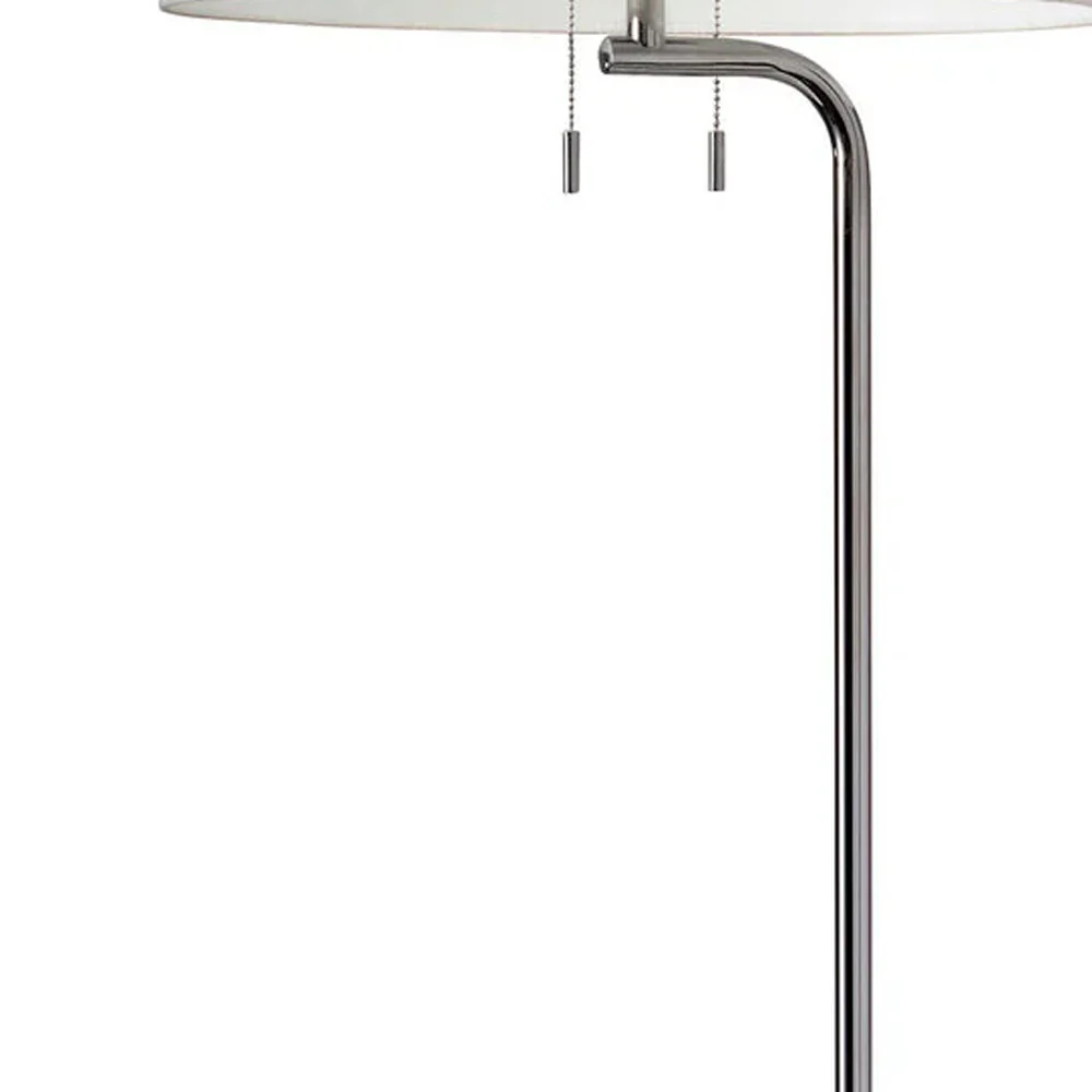 Looped Chrome Floor Lamp with Glass Cocktail Tabletop By Homeroots - Image 3