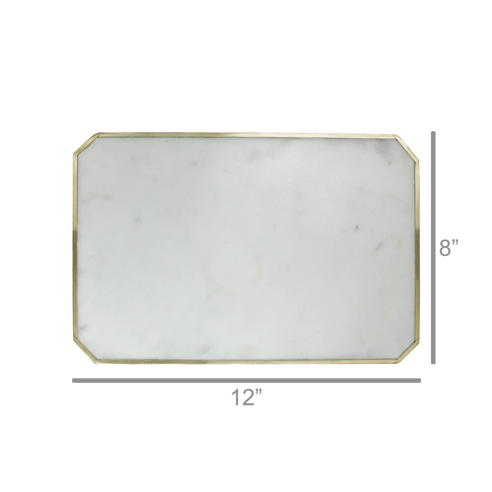 Loren Platter with Brass Edge, Marble - Rectangle By HomArt - Image 2