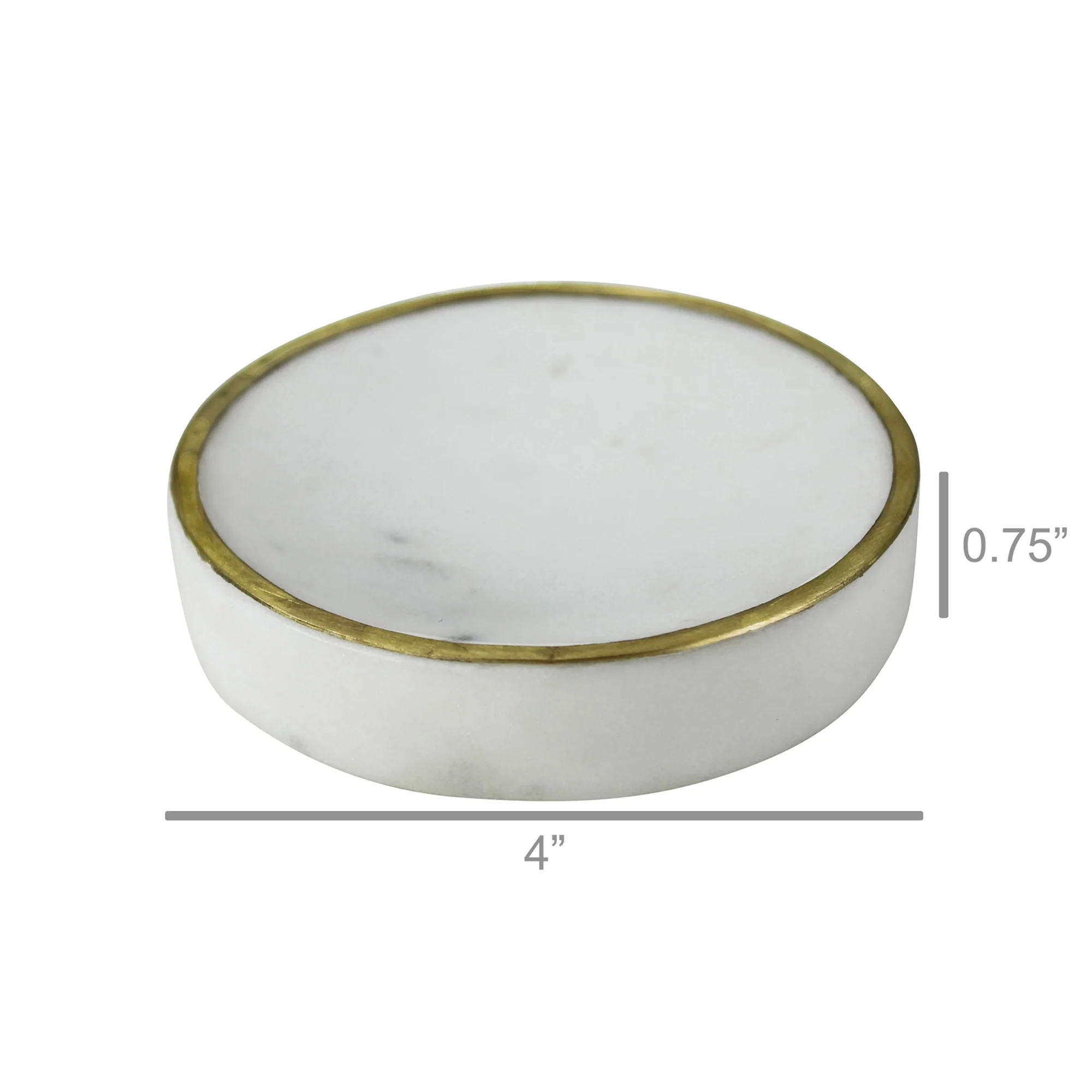 Loren Soap Dish, Marble & Brass Set Of 2 By HomArt - Image 2