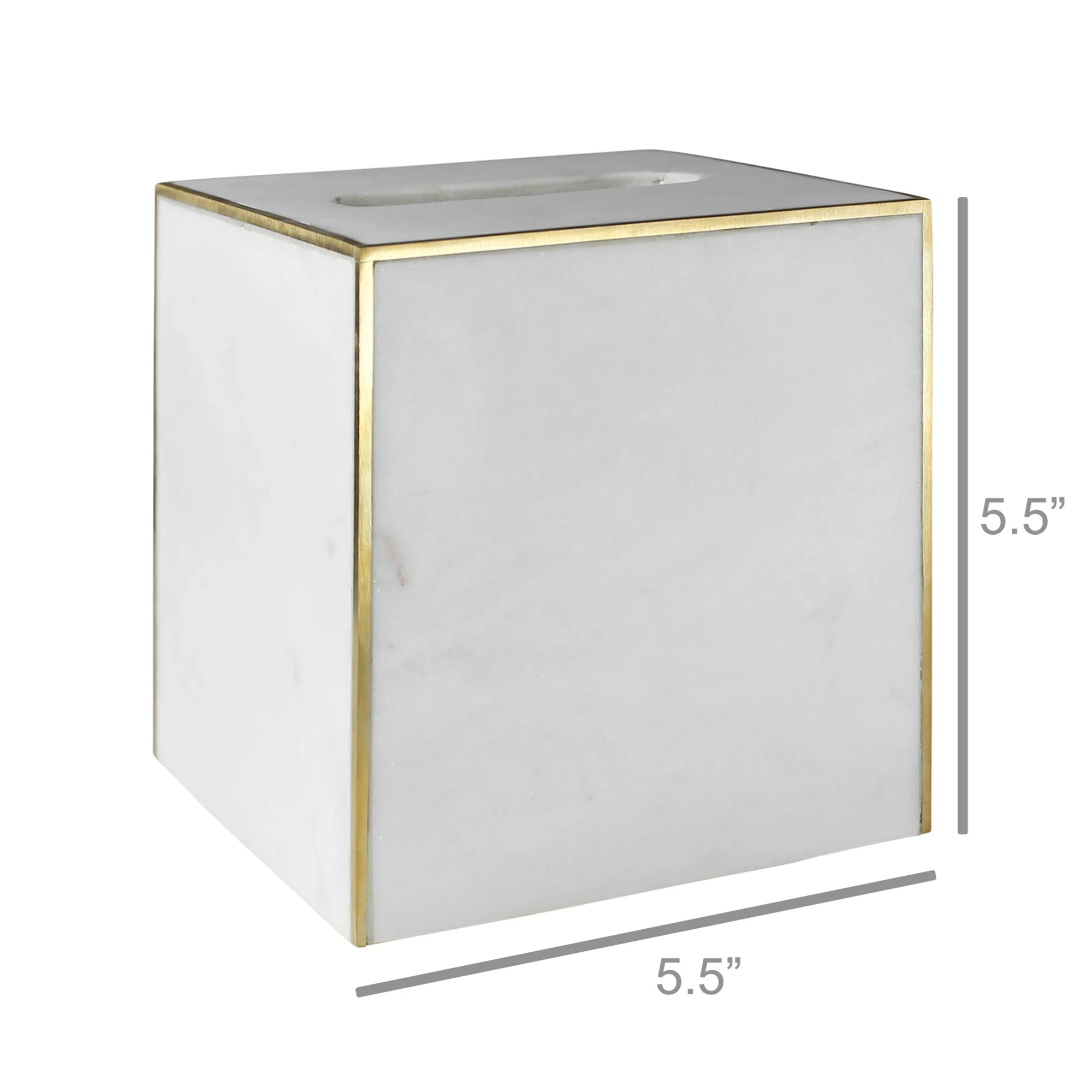 Loren Tissue Holder, Marble & Brass By HomArt - Image 2