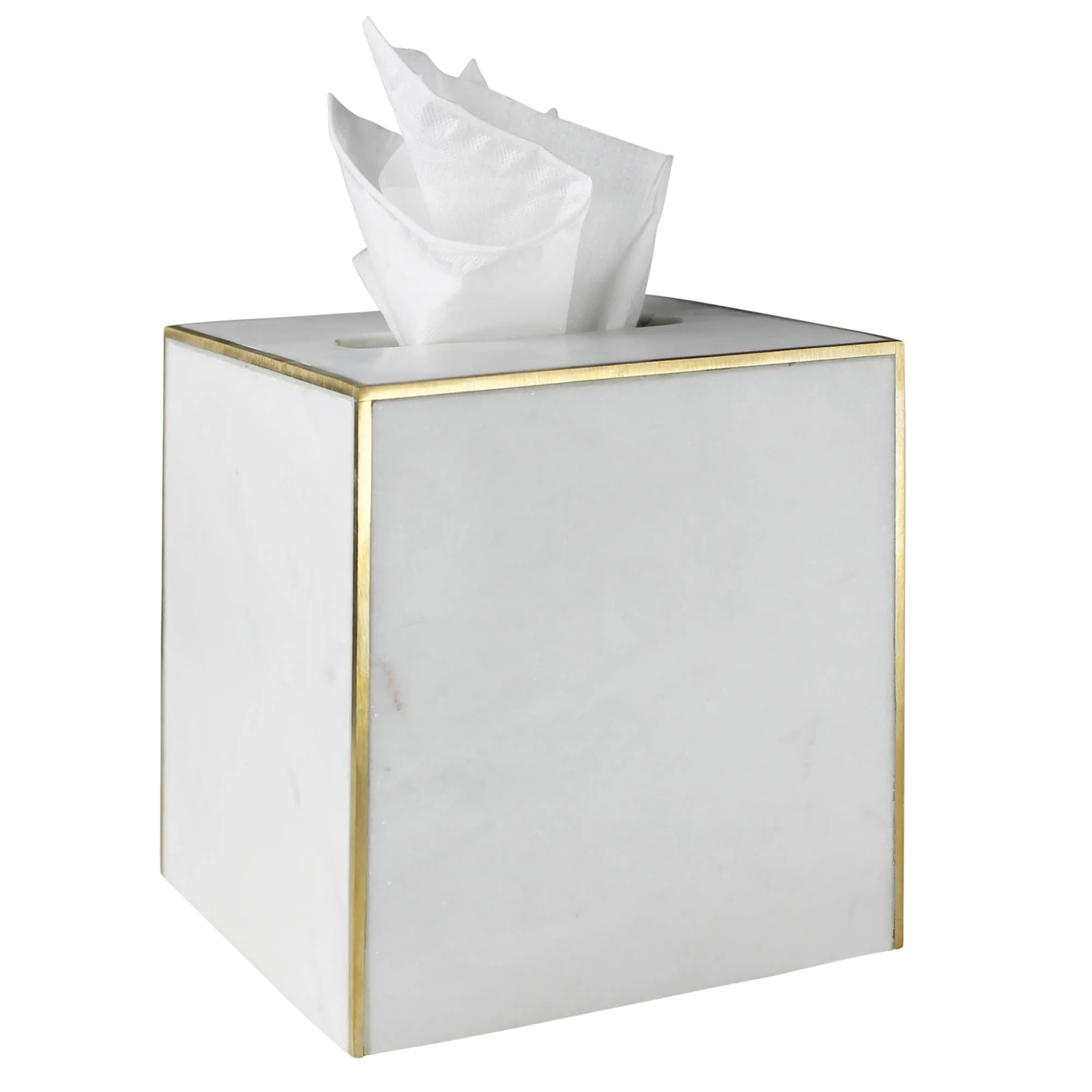 Loren Tissue Holder, Marble & Brass By HomArt - Image 3
