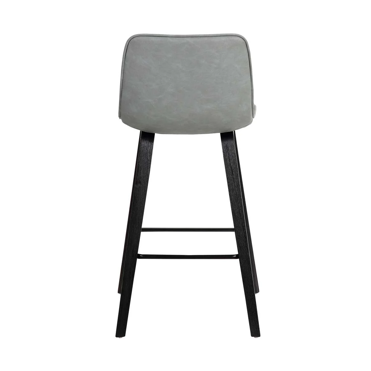 Lorenz 26" Gray Faux Leather Barstool In Black Brushed Wood Finish By Armen Living - Image 4