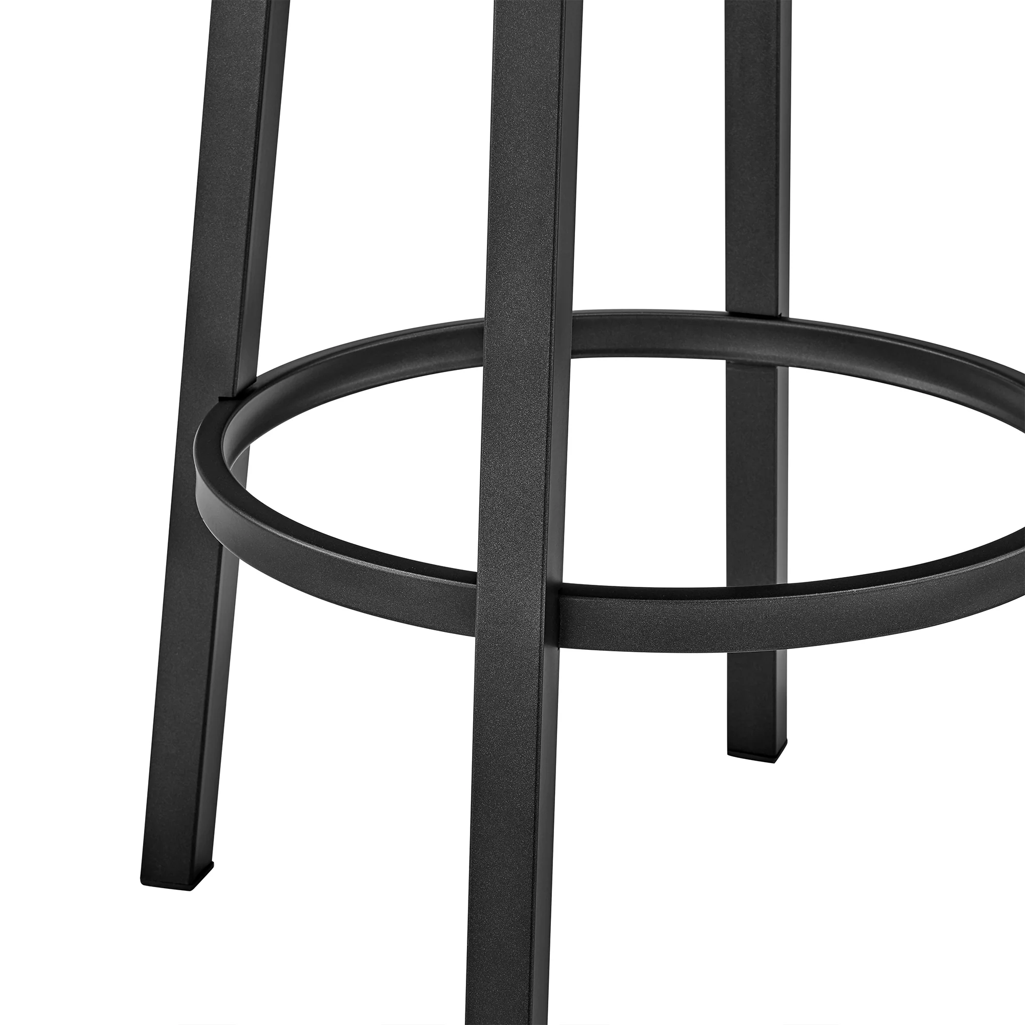 Lorin 26" Counter Height Swivel Bar Stool in Black Finish and Black Faux Leather By Armen Living - Image 8