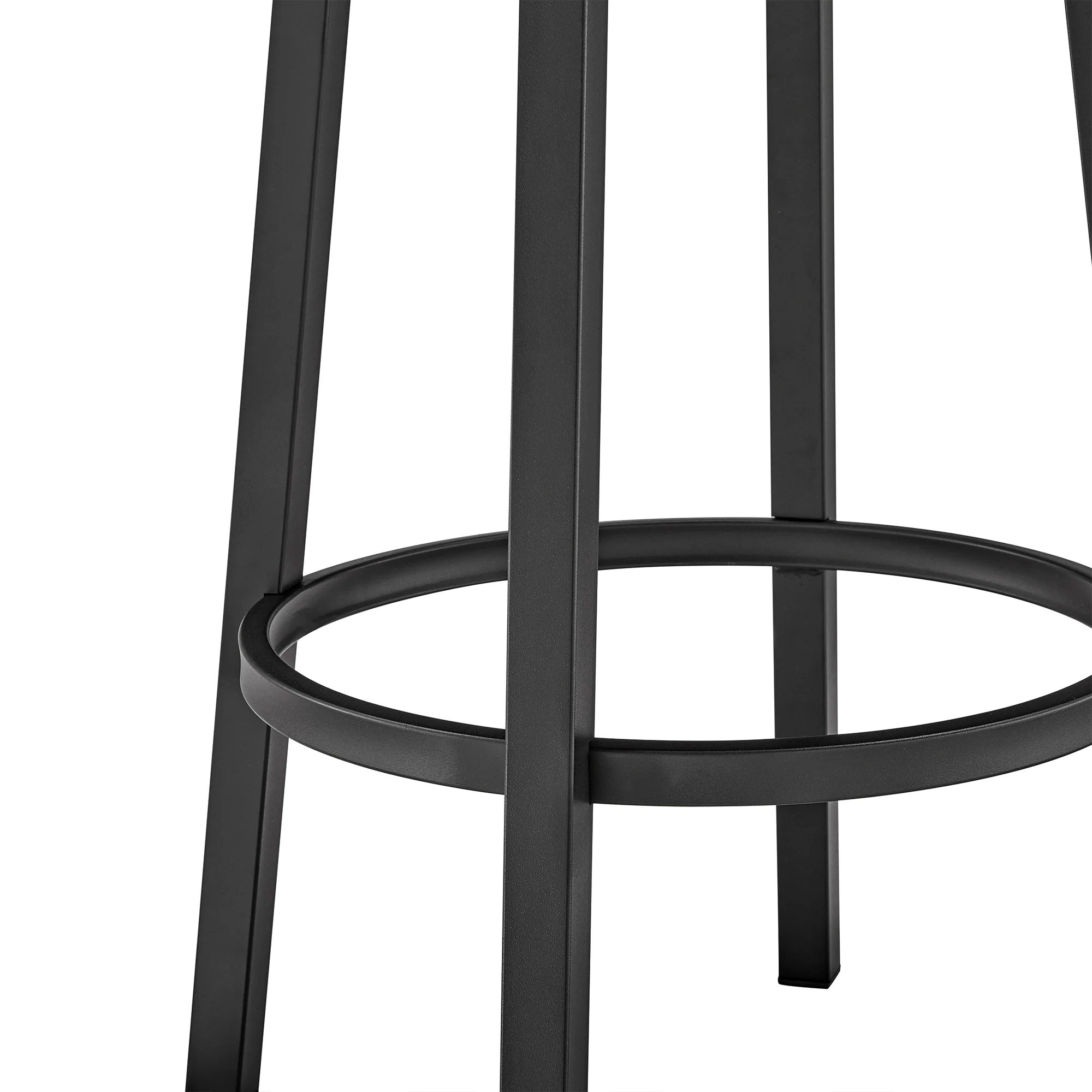 Lorin 26" Counter Height Swivel Bar Stool in Black Finish and Gray Faux Leather By Armen Living - Image 8