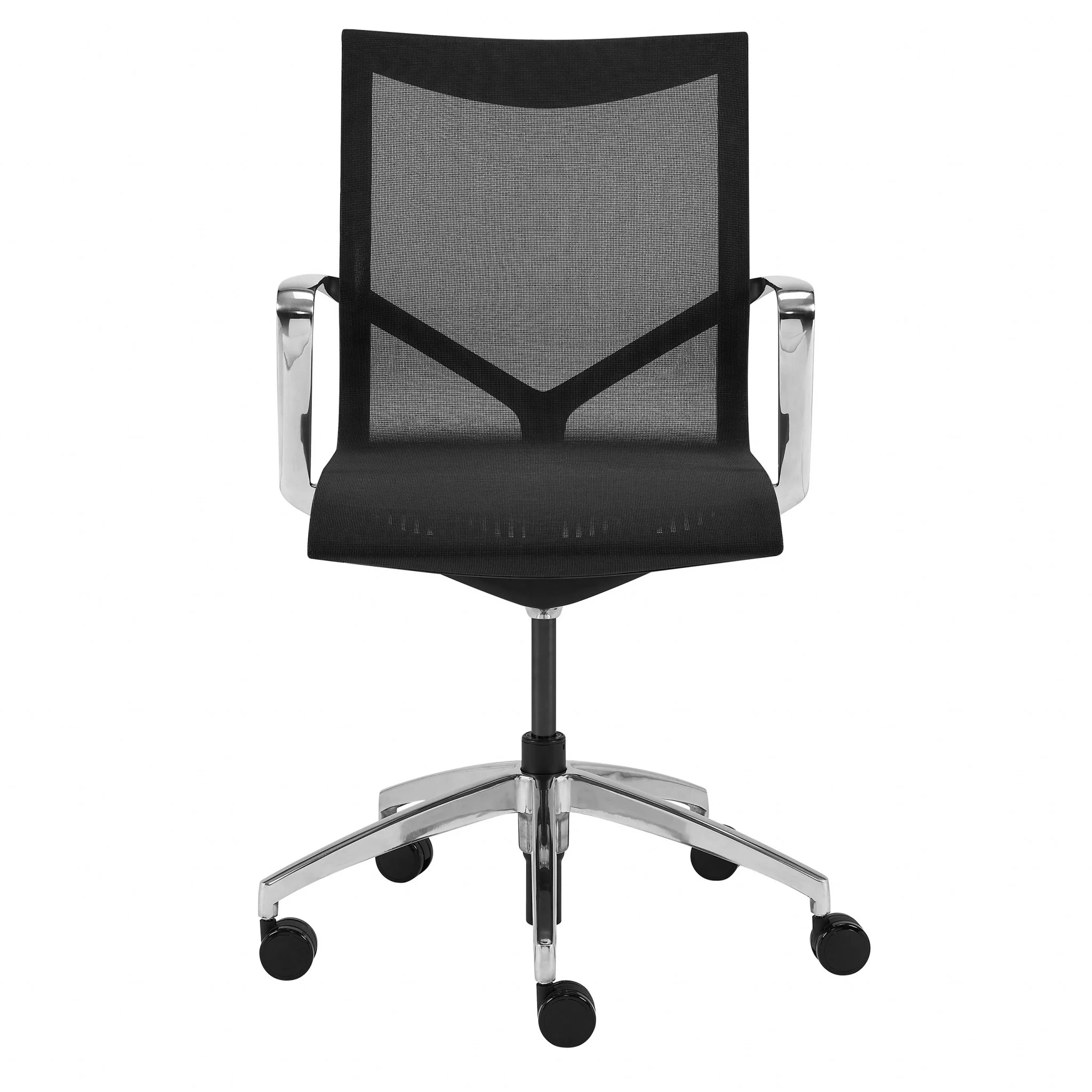 Low Back Black Mesh Aluminum Base Office Chair By Homeroots - Image 2