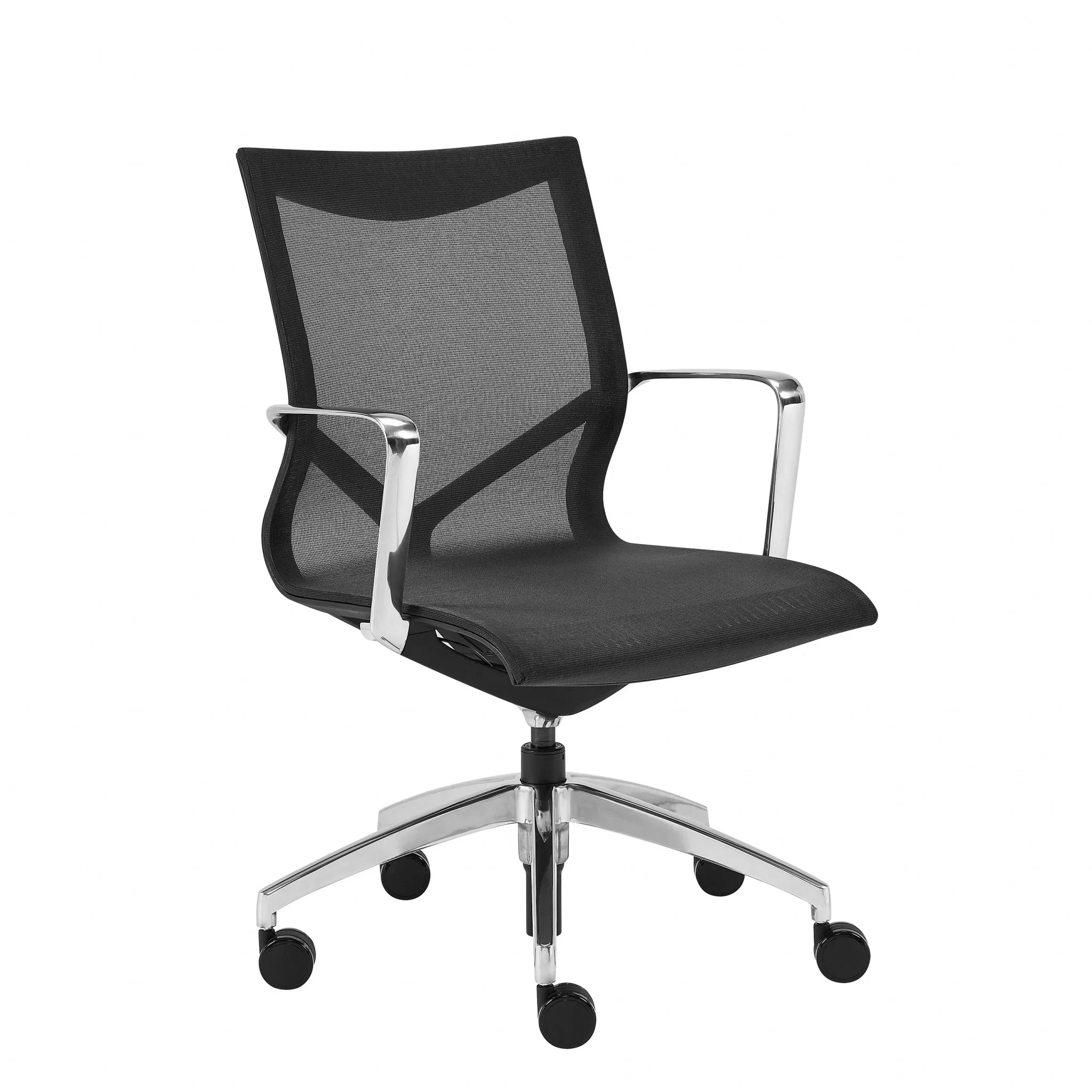 Low Back Black Mesh Aluminum Base Office Chair By Homeroots - Image 3