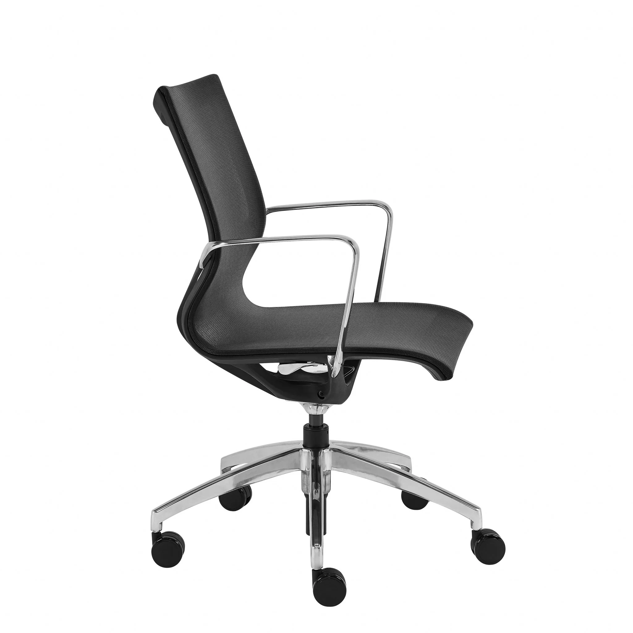 Low Back Black Mesh Aluminum Base Office Chair By Homeroots - Image 4