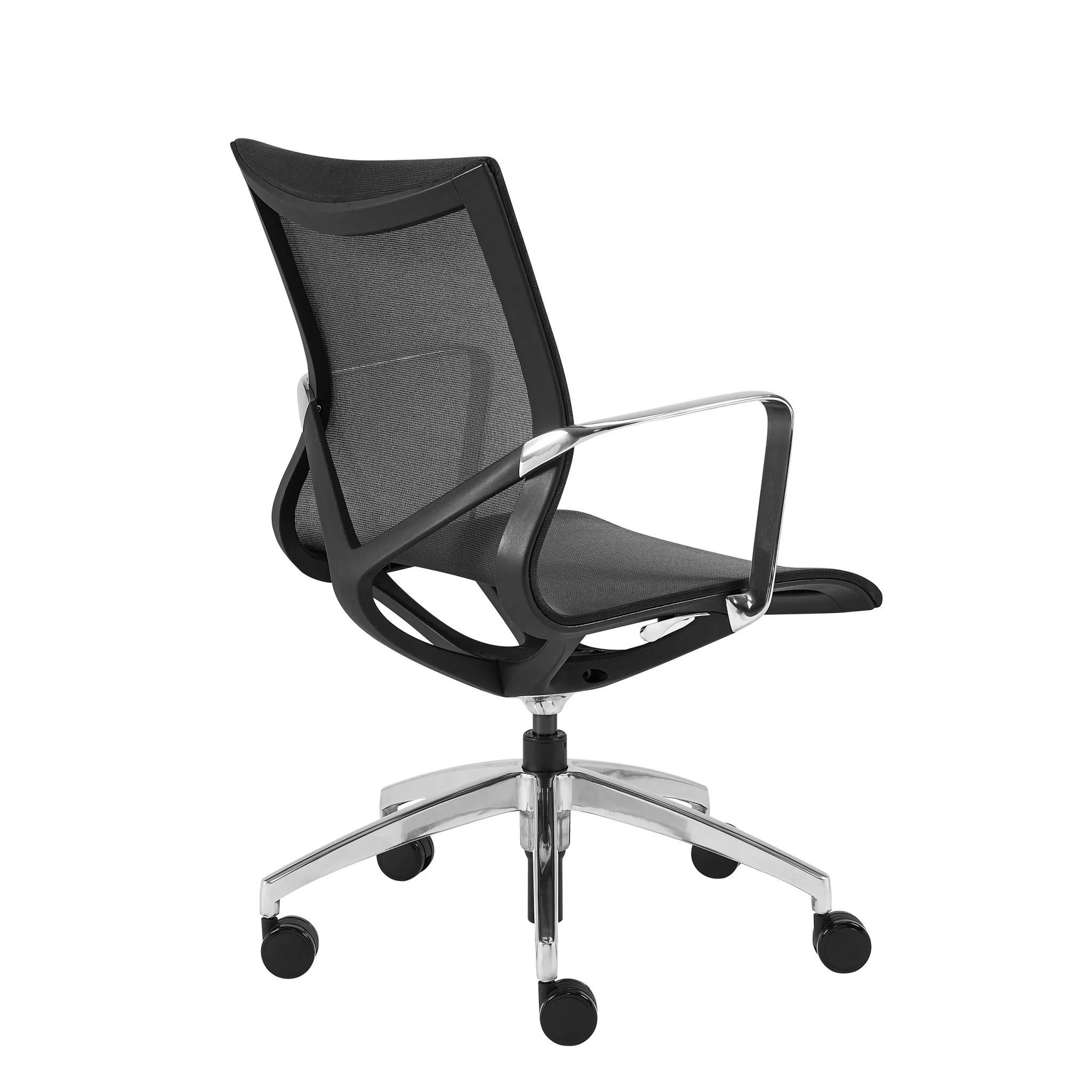 Low Back Black Mesh Aluminum Base Office Chair By Homeroots - Image 5