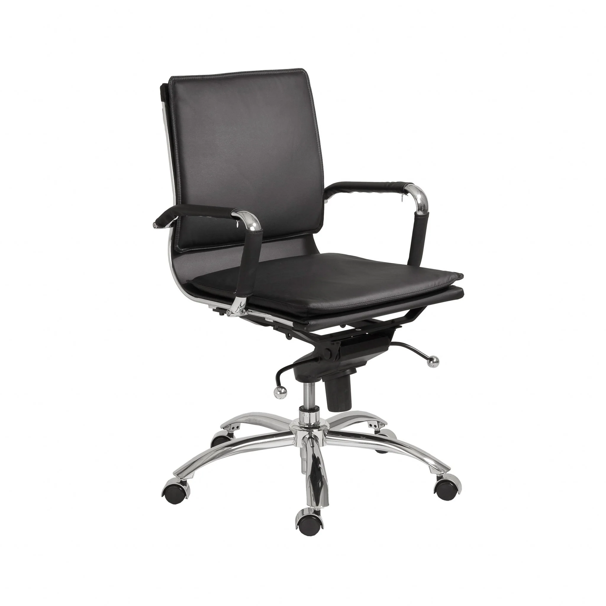 Low Back Office Chair in Black with Chromed Steel Base By Homeroots - 370555 - Image 2