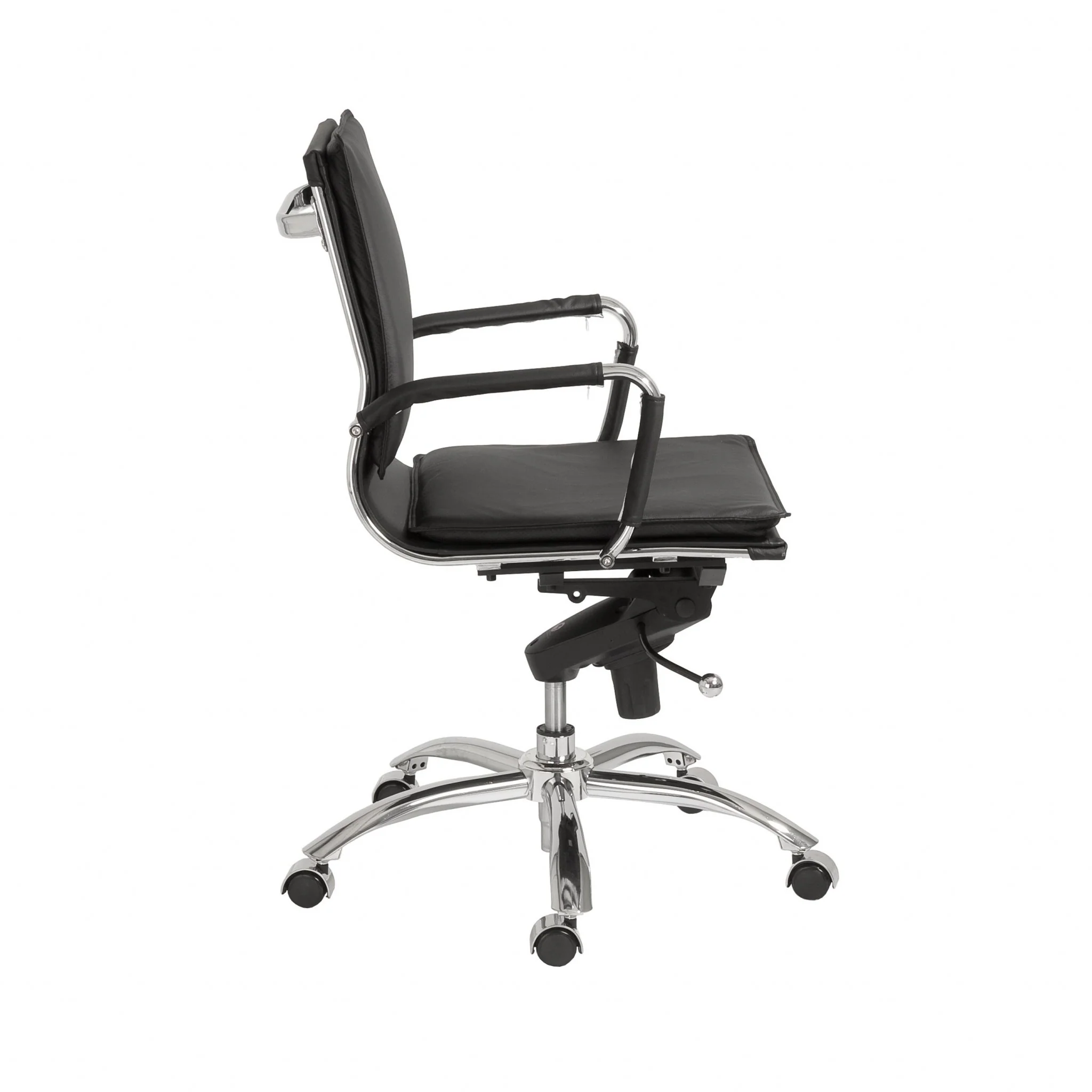 Low Back Office Chair in Black with Chromed Steel Base By Homeroots - 370555 - Image 3