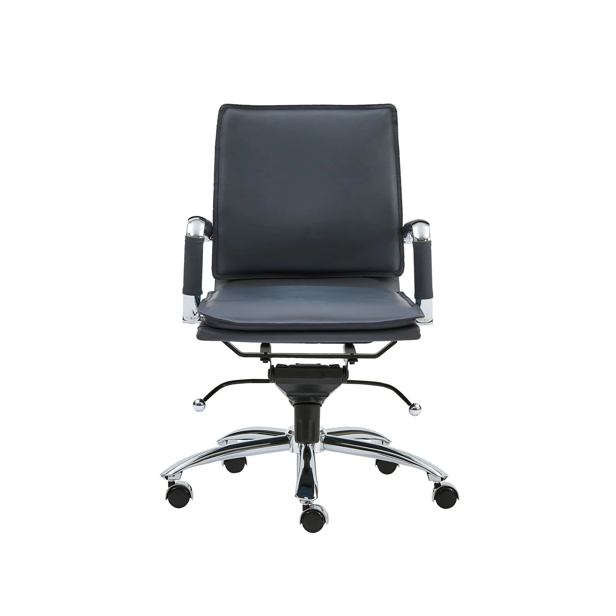 Low Back Office Chair in Black with Chromed Steel Base By Homeroots - 370555 - Image 5