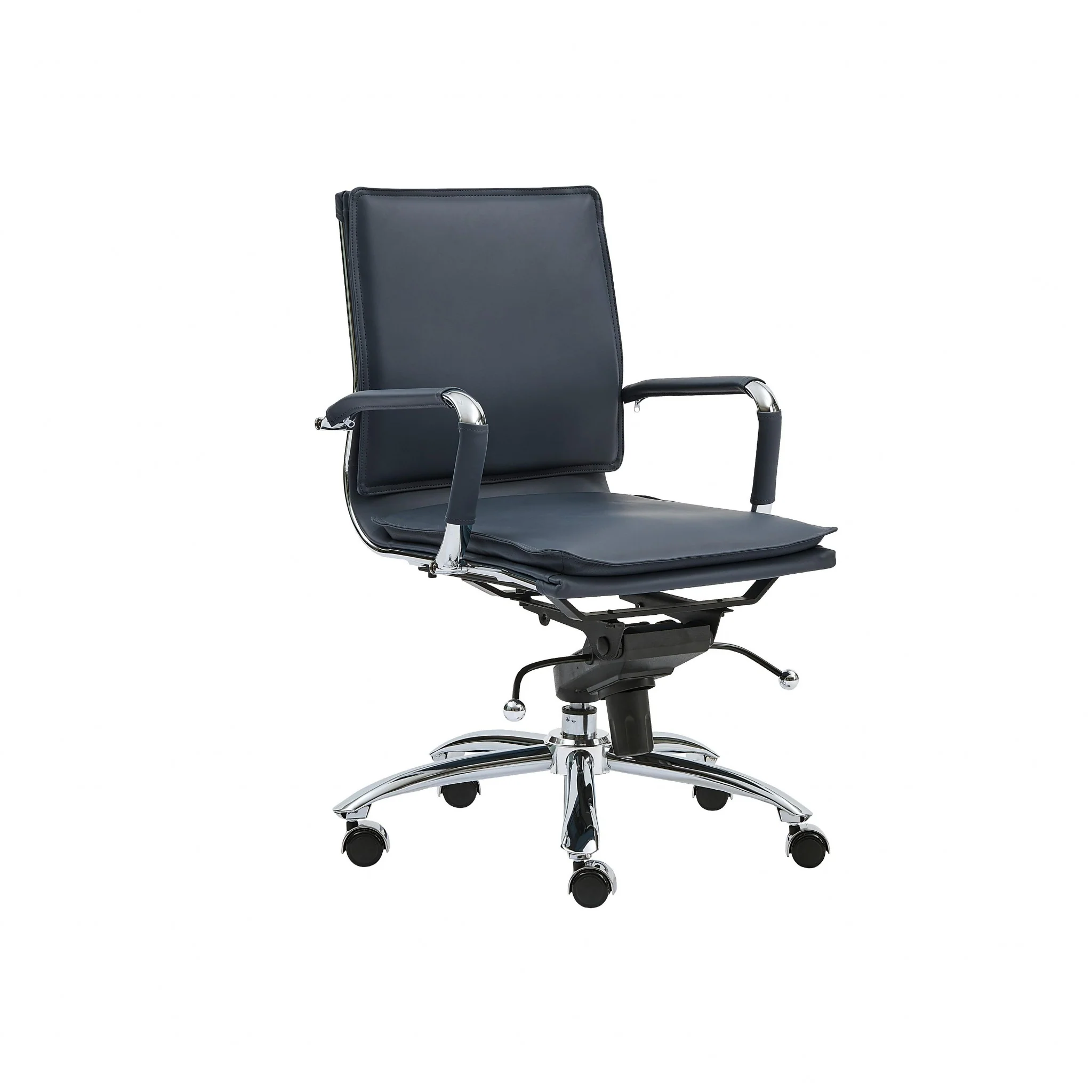 Low Back Office Chair in Black with Chromed Steel Base By Homeroots - 370555 - Image 6