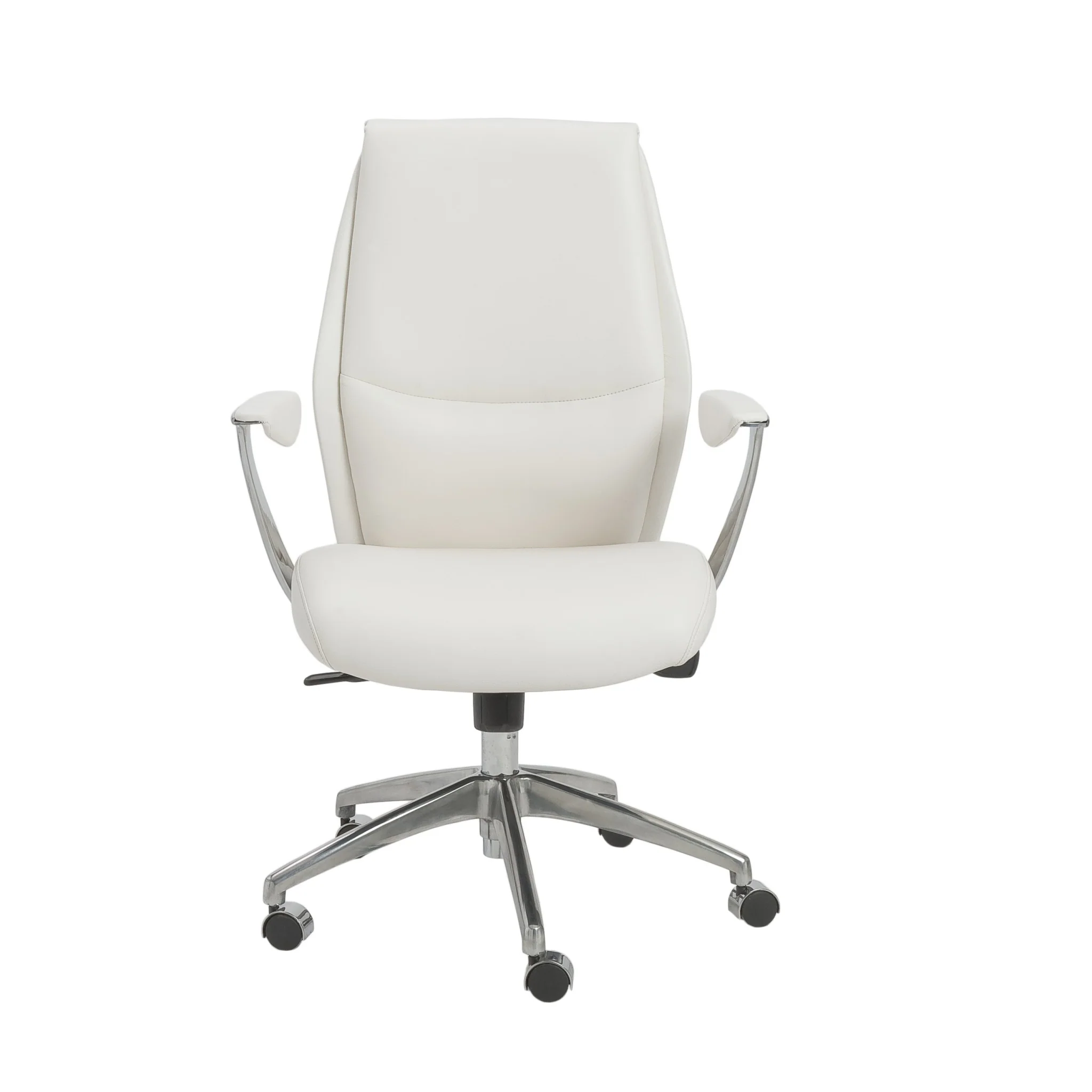 Low Back Office Chair in Gray with Polished Aluminum Base By Homeroots - Image 5