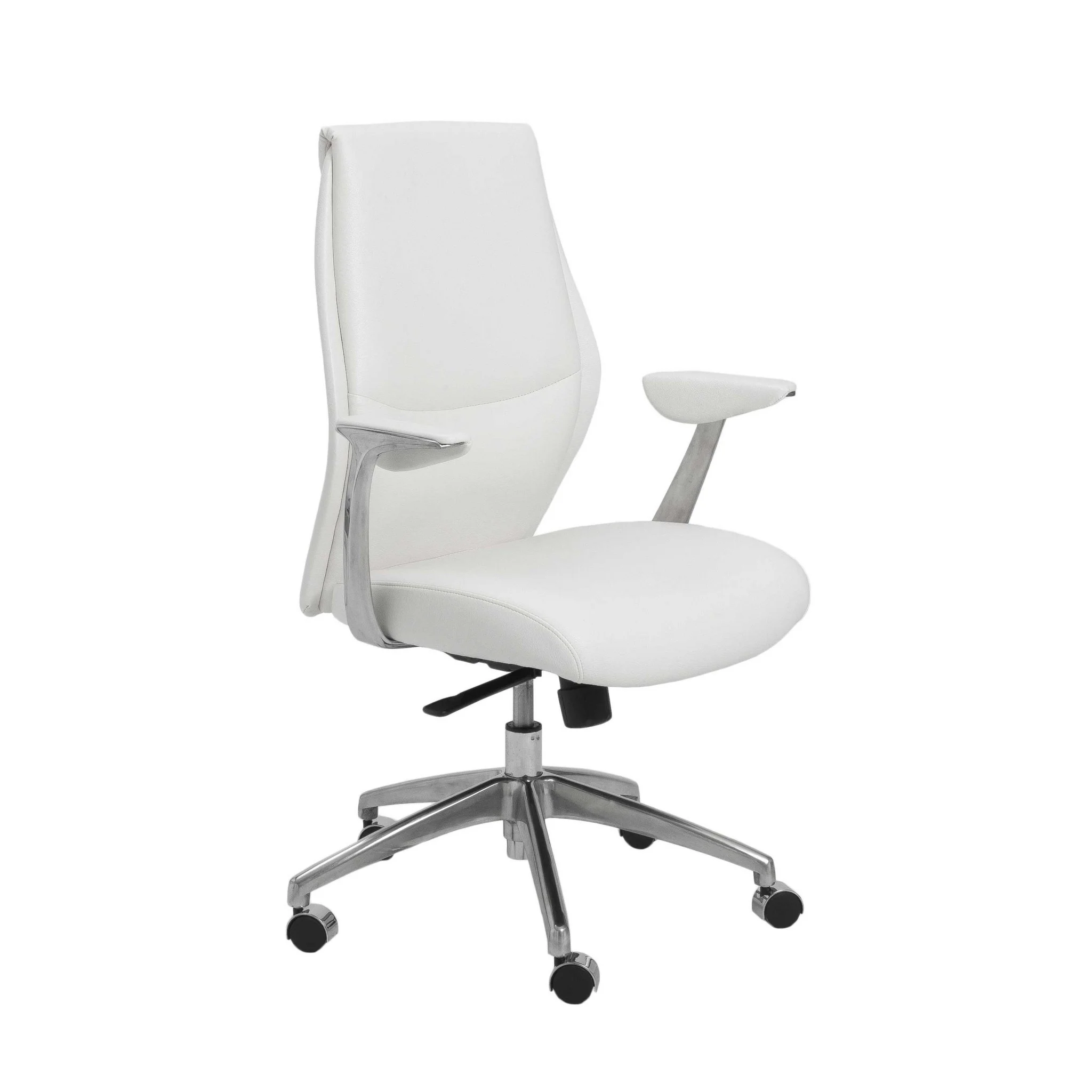 Low Back Office Chair in Gray with Polished Aluminum Base By Homeroots - Image 6