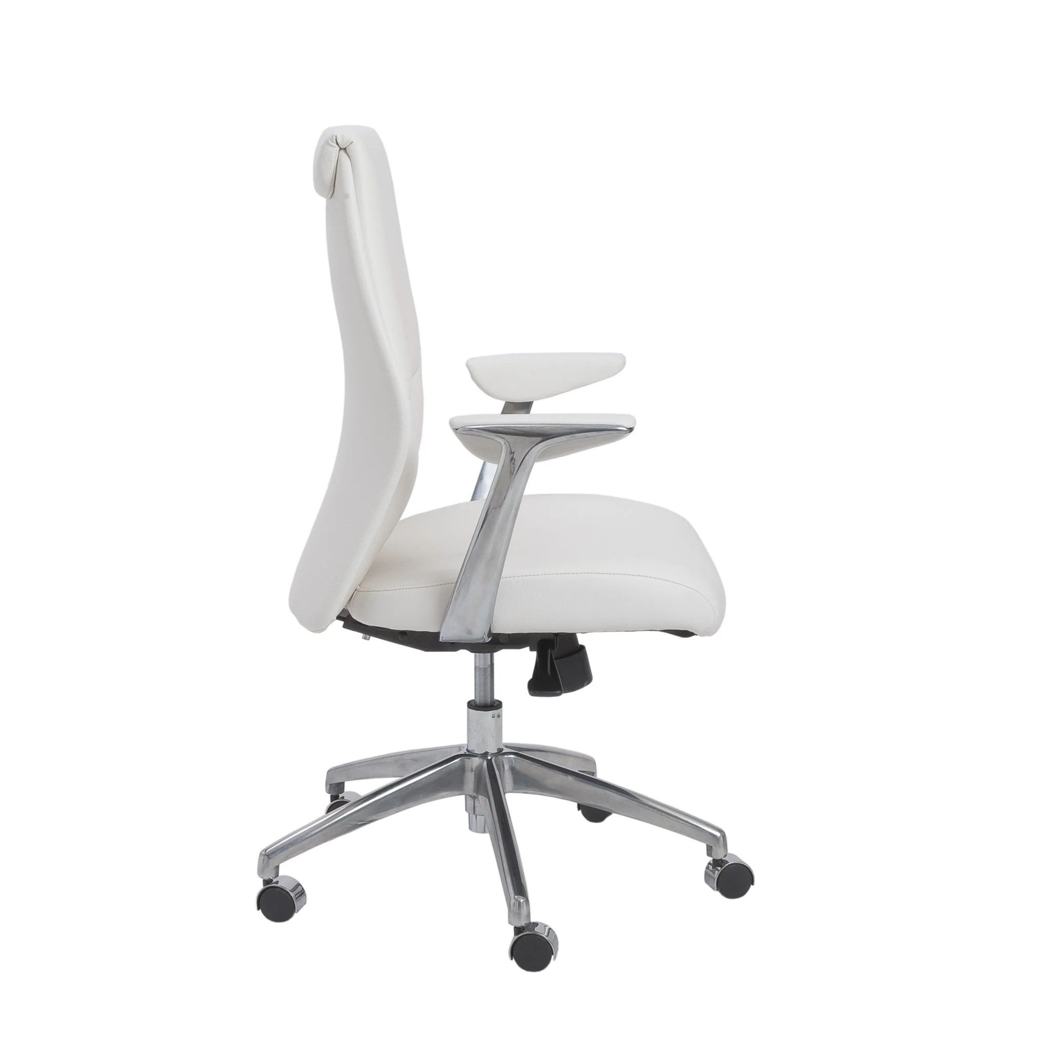 Low Back Office Chair in Gray with Polished Aluminum Base By Homeroots - Image 7