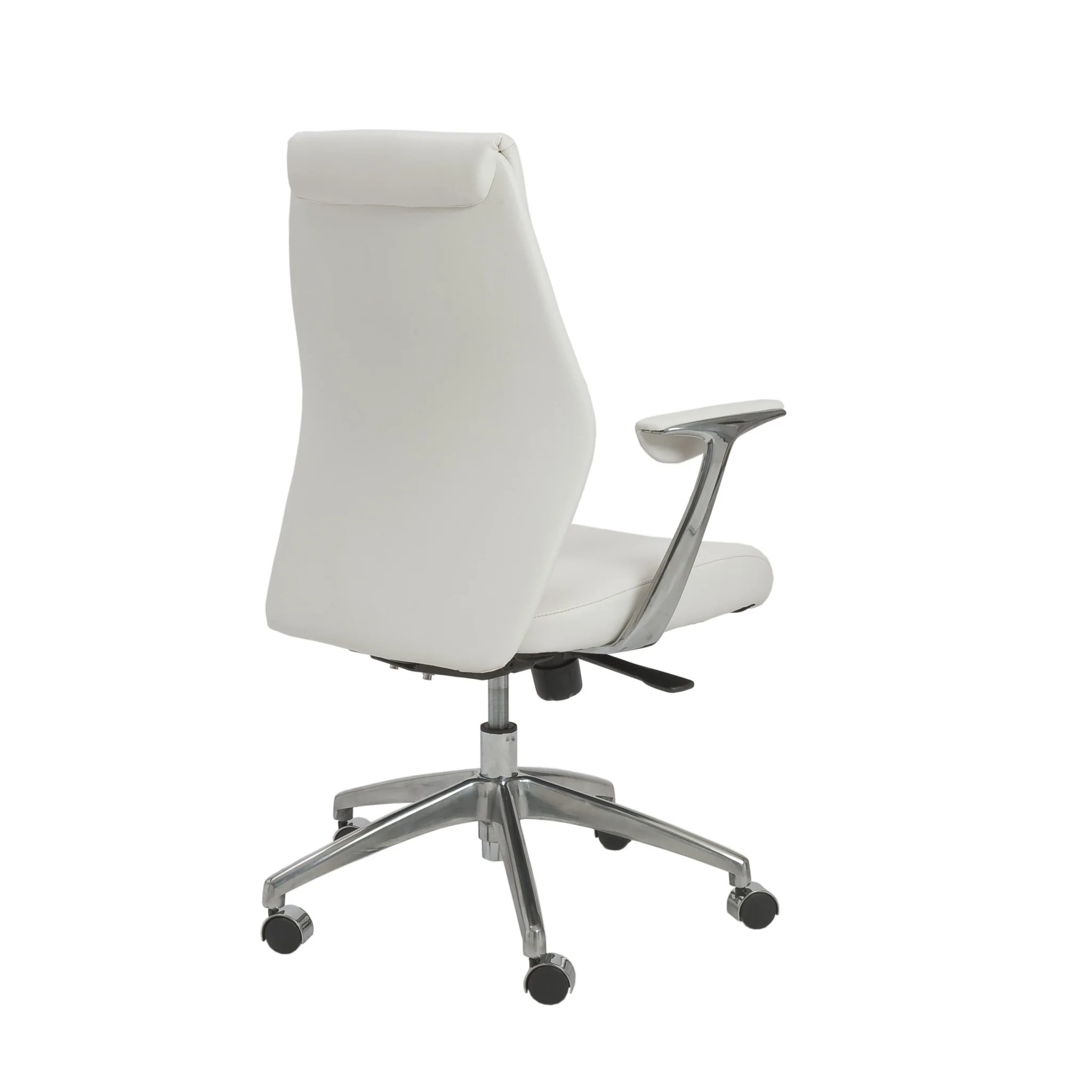 Low Back Office Chair in Gray with Polished Aluminum Base By Homeroots - Image 8