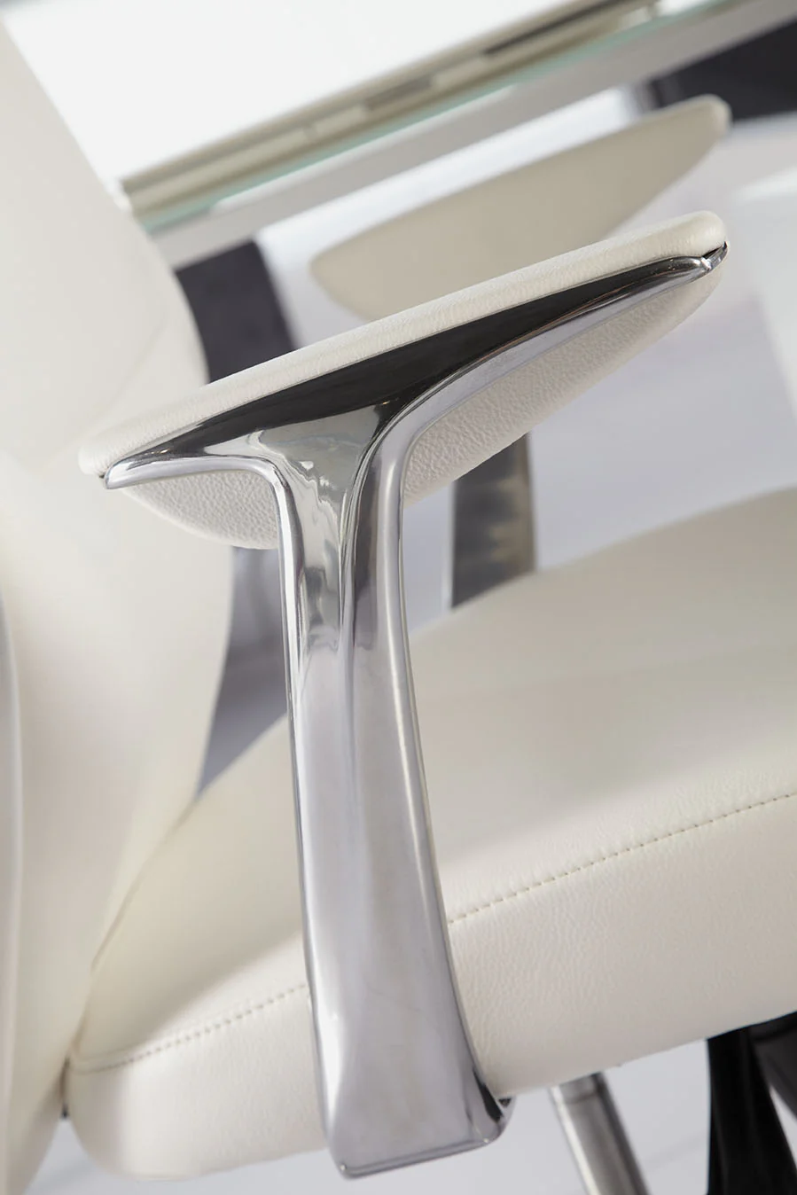 Low Back Office Chair in Gray with Polished Aluminum Base By Homeroots - Image 9