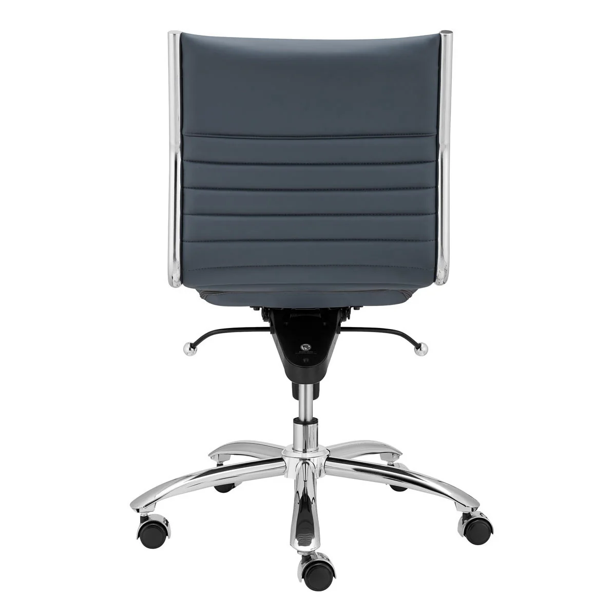 Low Back Office Chair without Armrests in Black with Chromed Steel Base By Homeroots - Image 11