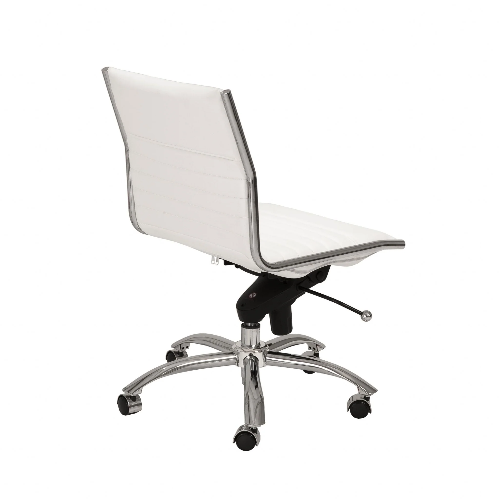 Low Back Office Chair without Armrests in Gray with Chromed Steel Base By Homeroots - Image 13