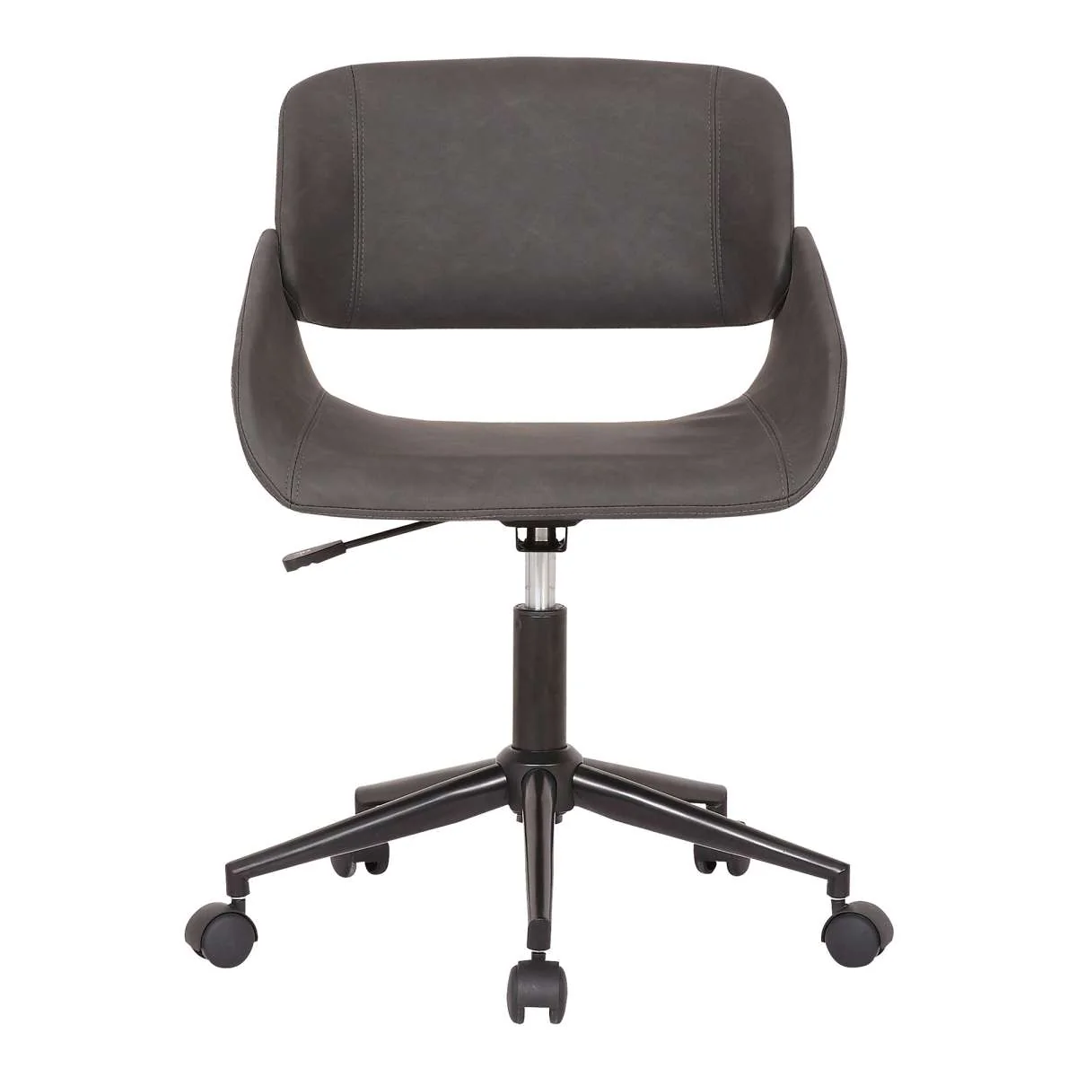 Lowell Mid-Century Gray Faux Leather Task Chair By Armen Living - Image 3
