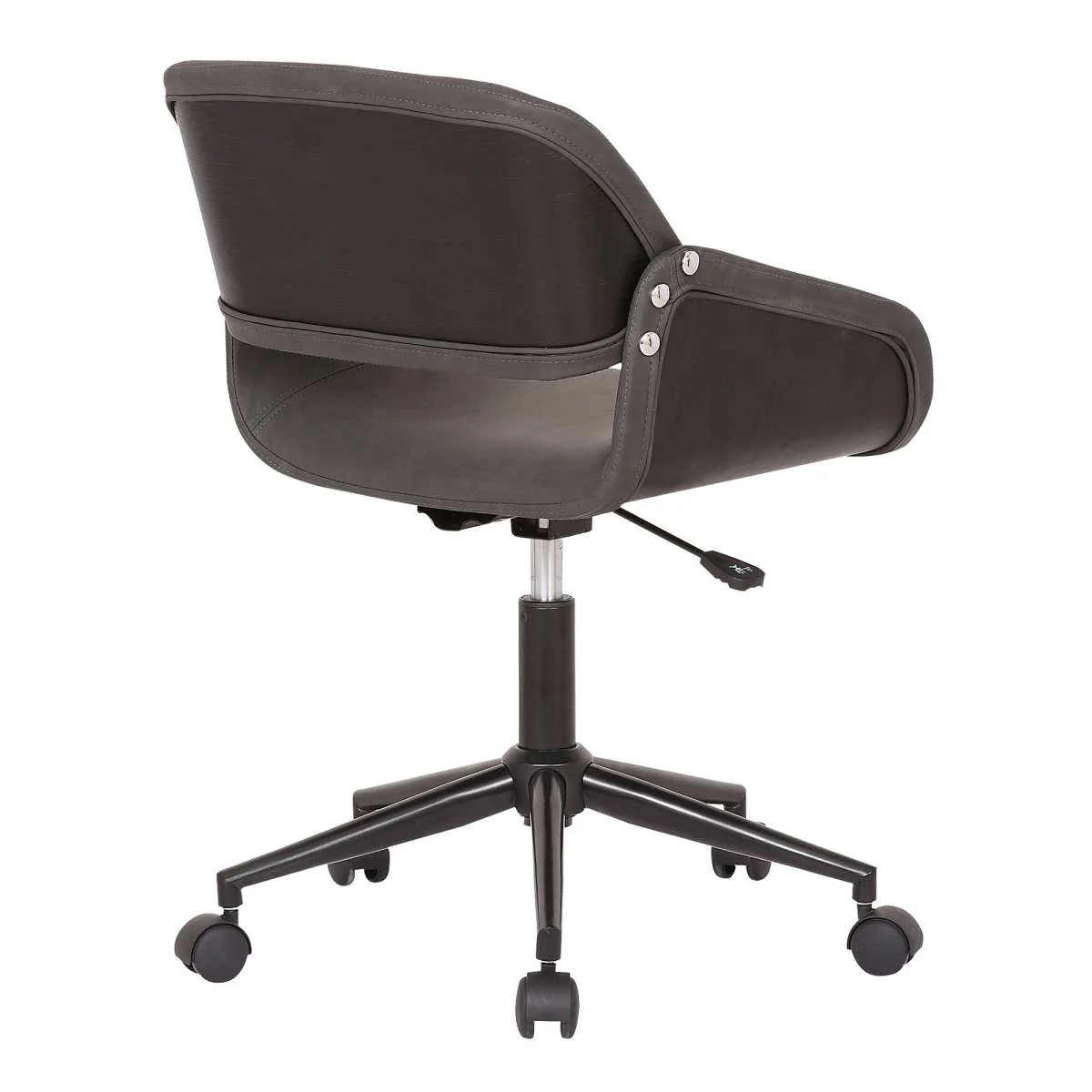 Lowell Mid-Century Gray Faux Leather Task Chair By Armen Living - Image 4