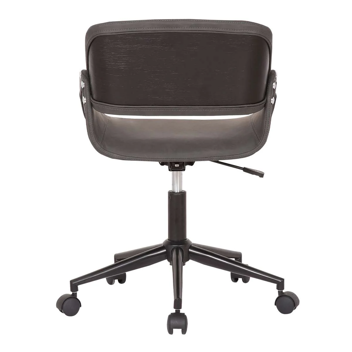 Lowell Mid-Century Gray Faux Leather Task Chair By Armen Living - Image 5